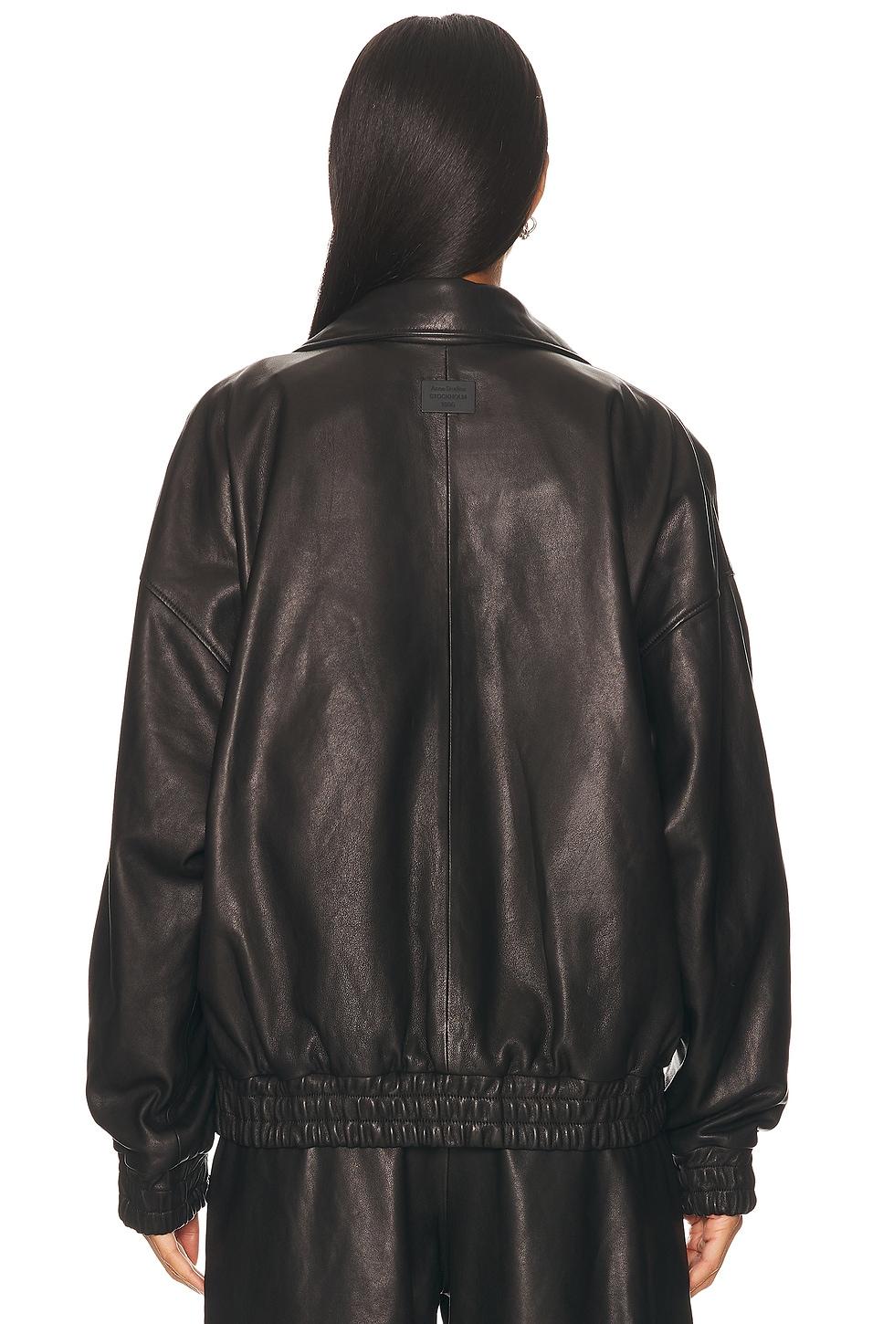 Acne Studios Lemmy Crop Leather Jacket in Black | Lyst