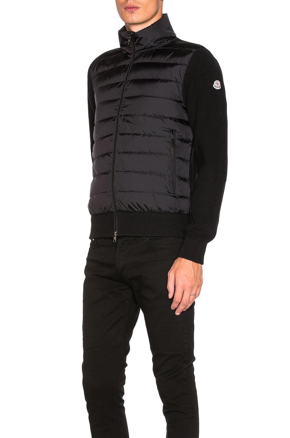 Moncler Synthetic Maglione Tricot Cardigan in Black | Lyst