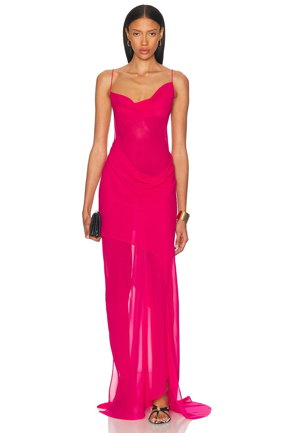 Christopher Esber Cowl Hip Slip Dress in Pink | Lyst