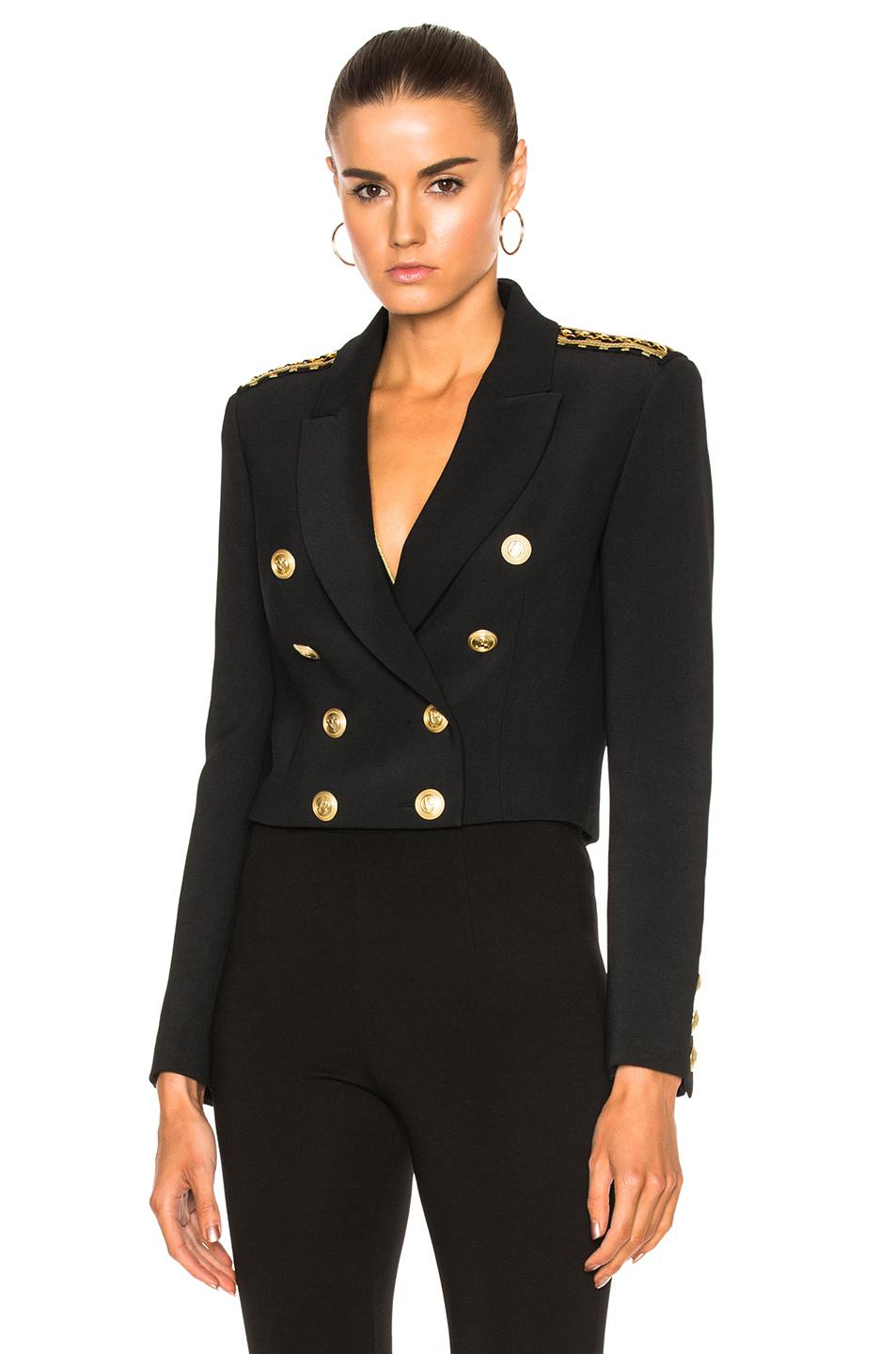 balmain cropped blazer