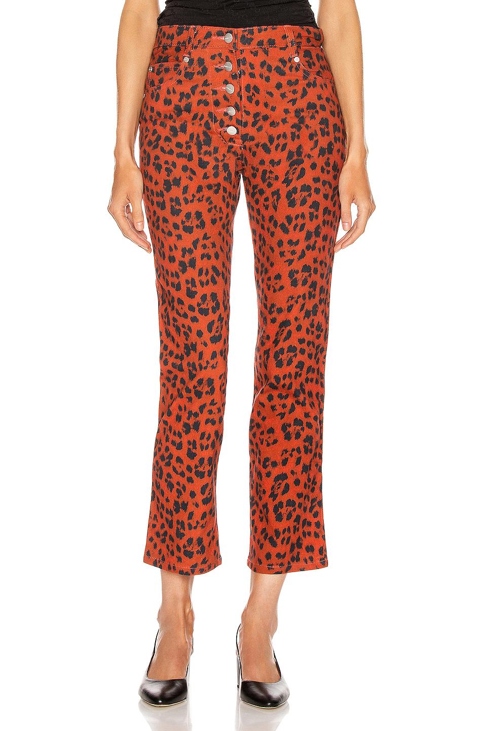 leopard pants with red stripe
