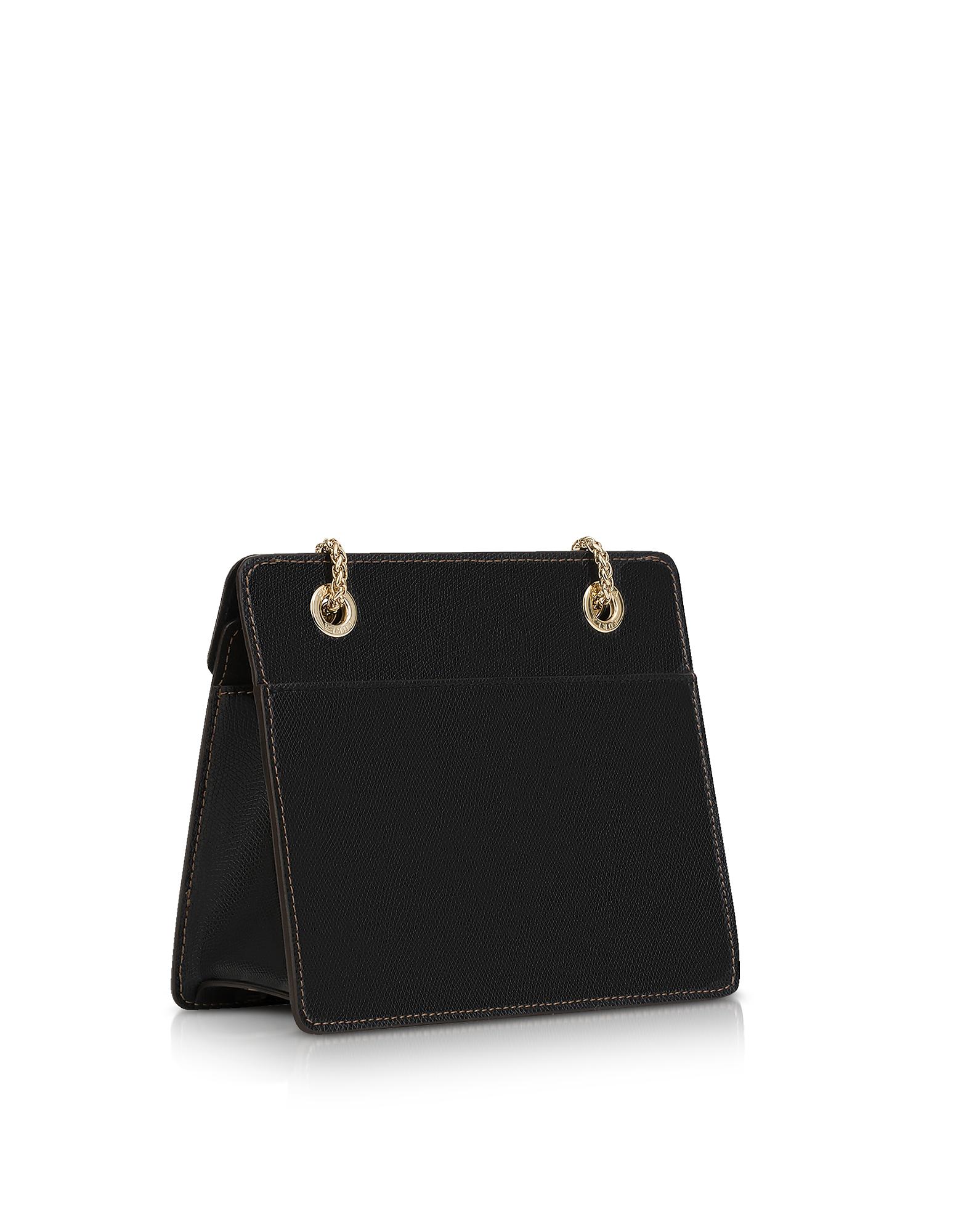 Furla Like Mini Color Block Leather Crossbody Bag W/chain Strap in Black - Lyst