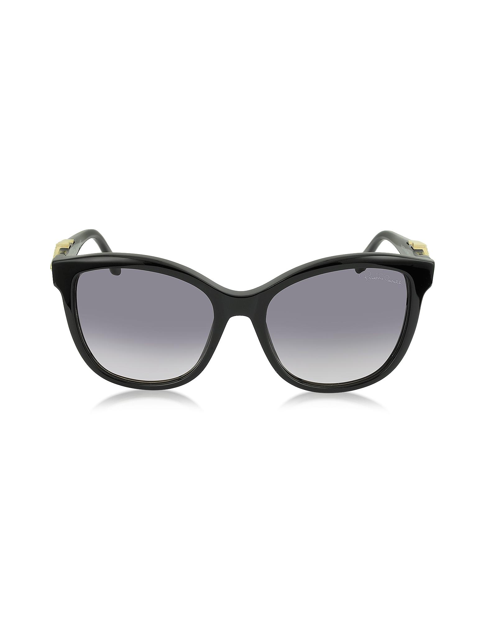 Roberto Cavalli Kraz 877s 01b Black Acetate Cat Eye Sunglasses W