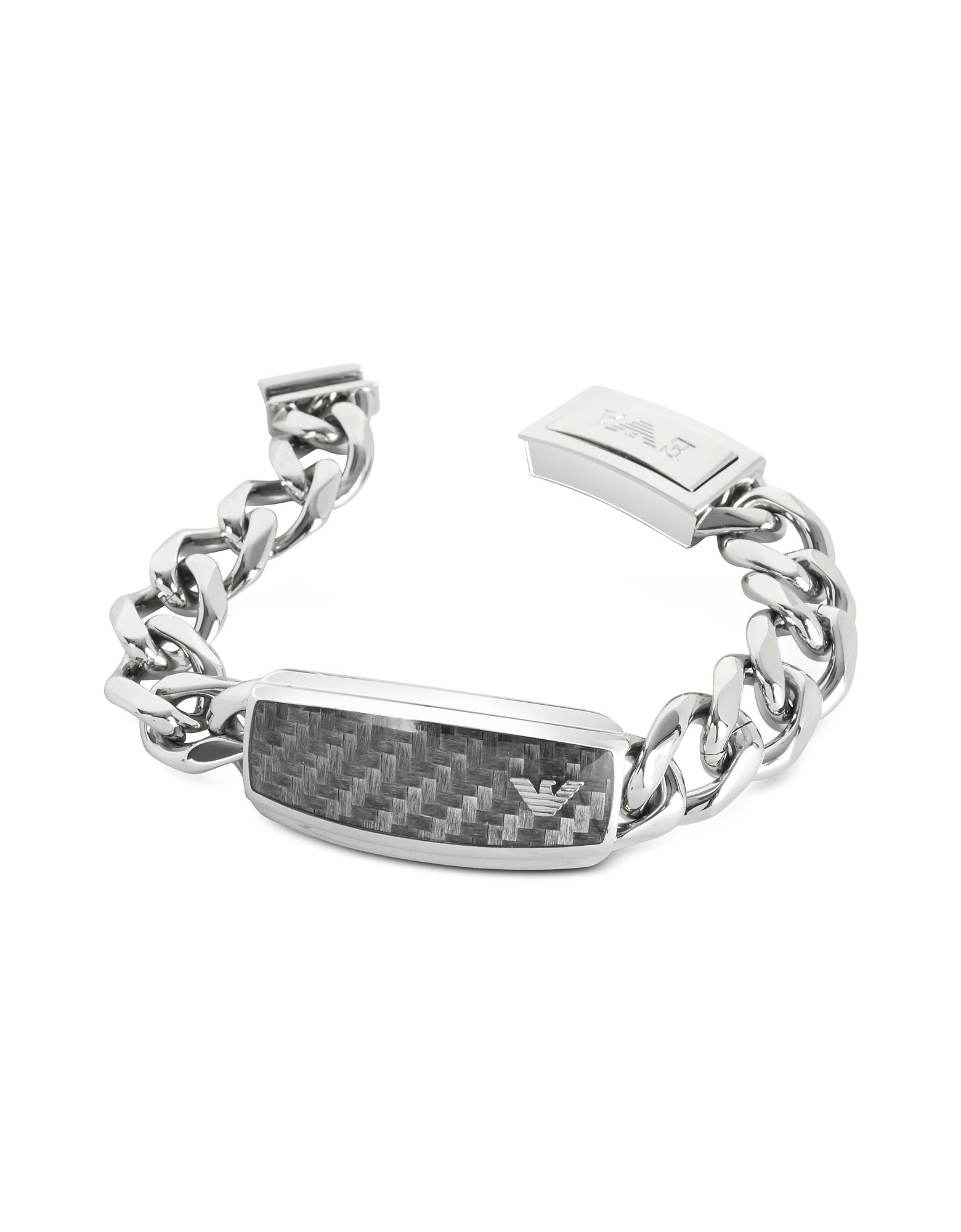 emporio armani men's stainless steel chain link bracelet