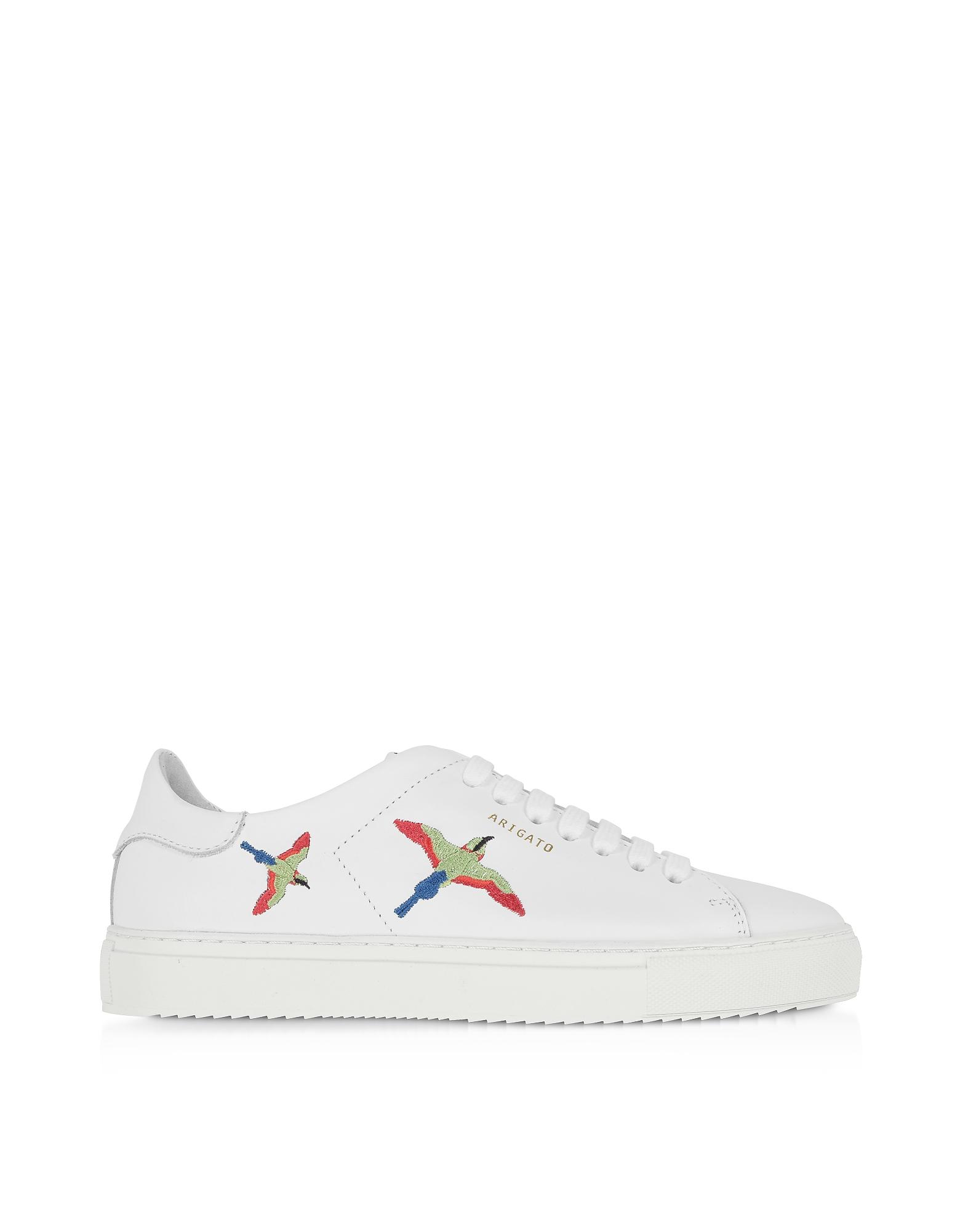 Axel Arigato Clean 90 Bird Embroidery Leather Trainers in White - Save ...