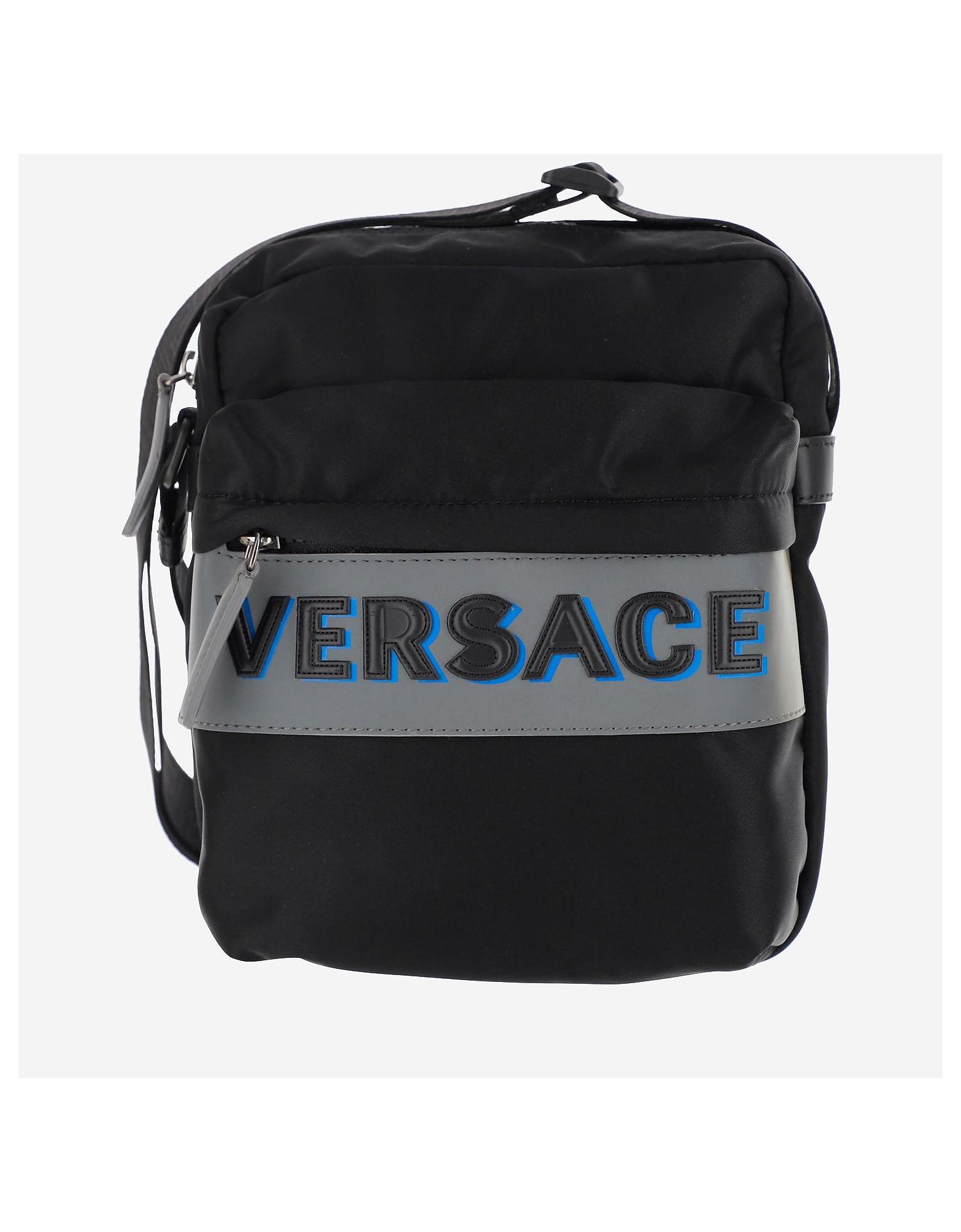 Versace Nylon Messenger Bag in Black for Men - Lyst