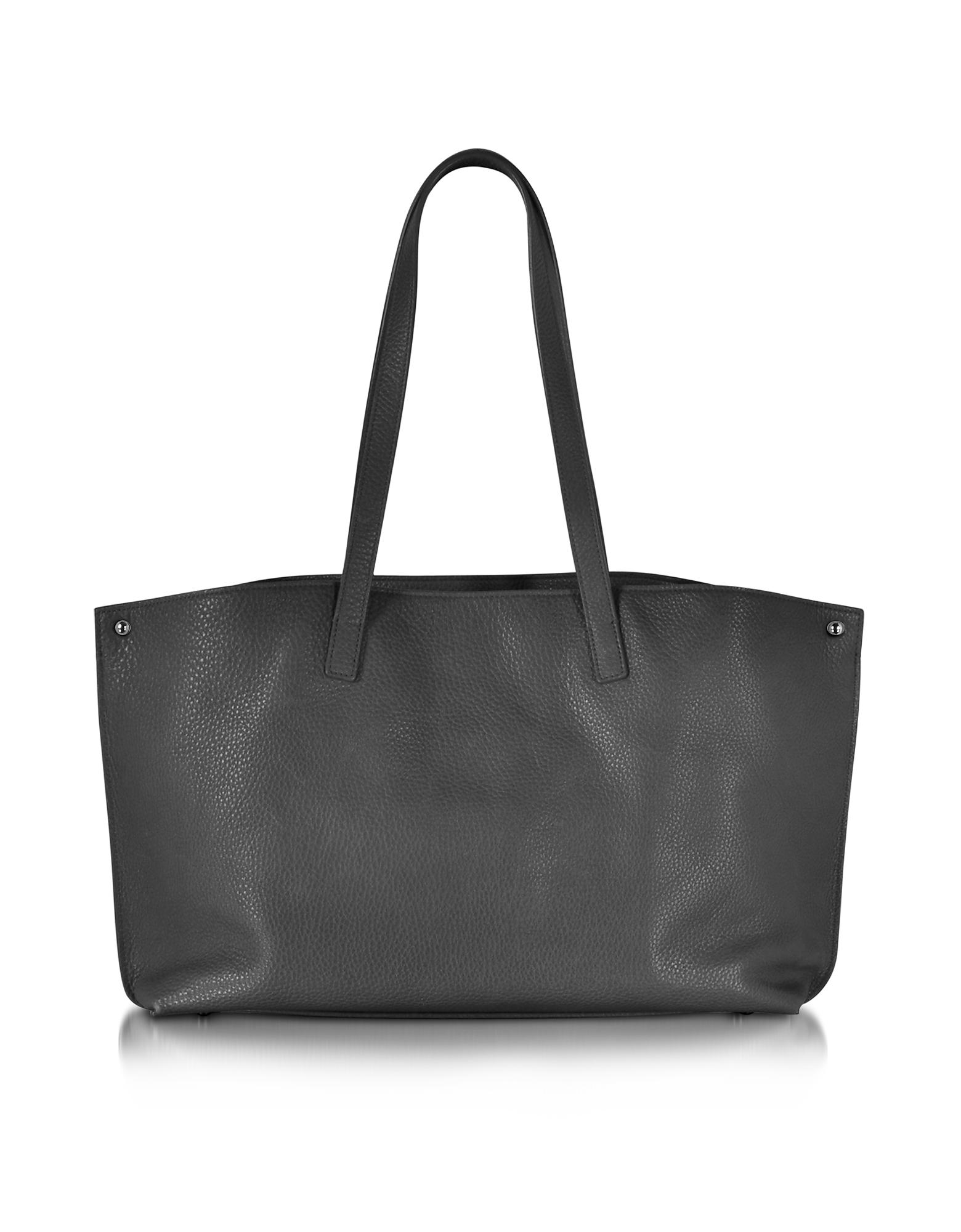 Akris Ai Small Black Leather Tote Bag - Lyst