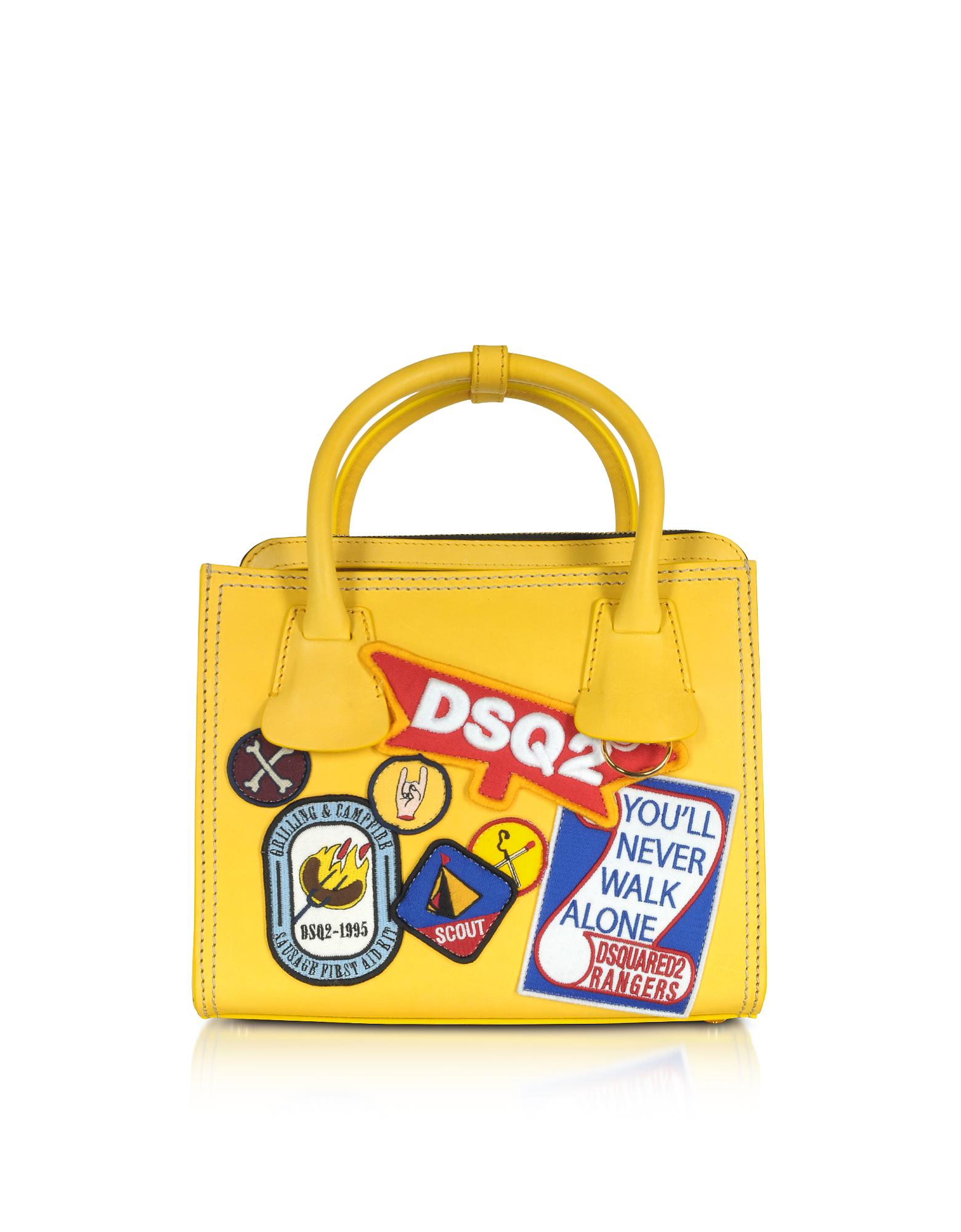 yellow leather satchel