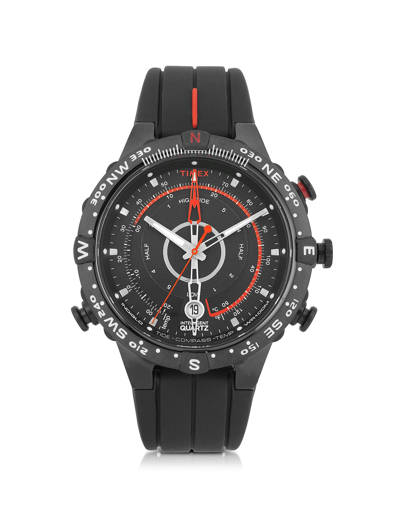 Timex Tide-temp Compass Black Stainless Steel Case And Silicone Strap ...