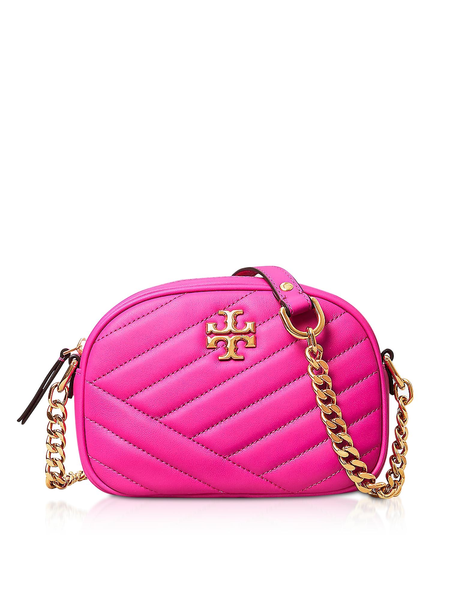 Tory Burch Leather Crazy Pink Kira Chevron Small Camera Bag - Lyst