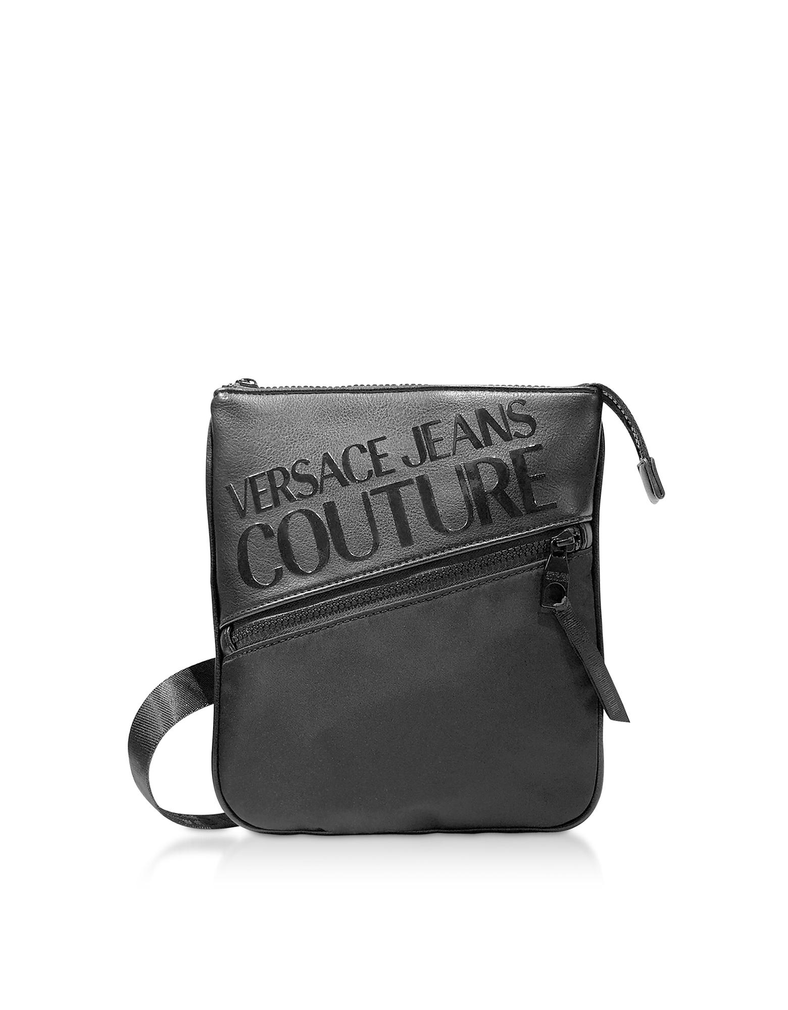 Versace Jeans Black Signature Men's Crossbody Bag for Men - Lyst