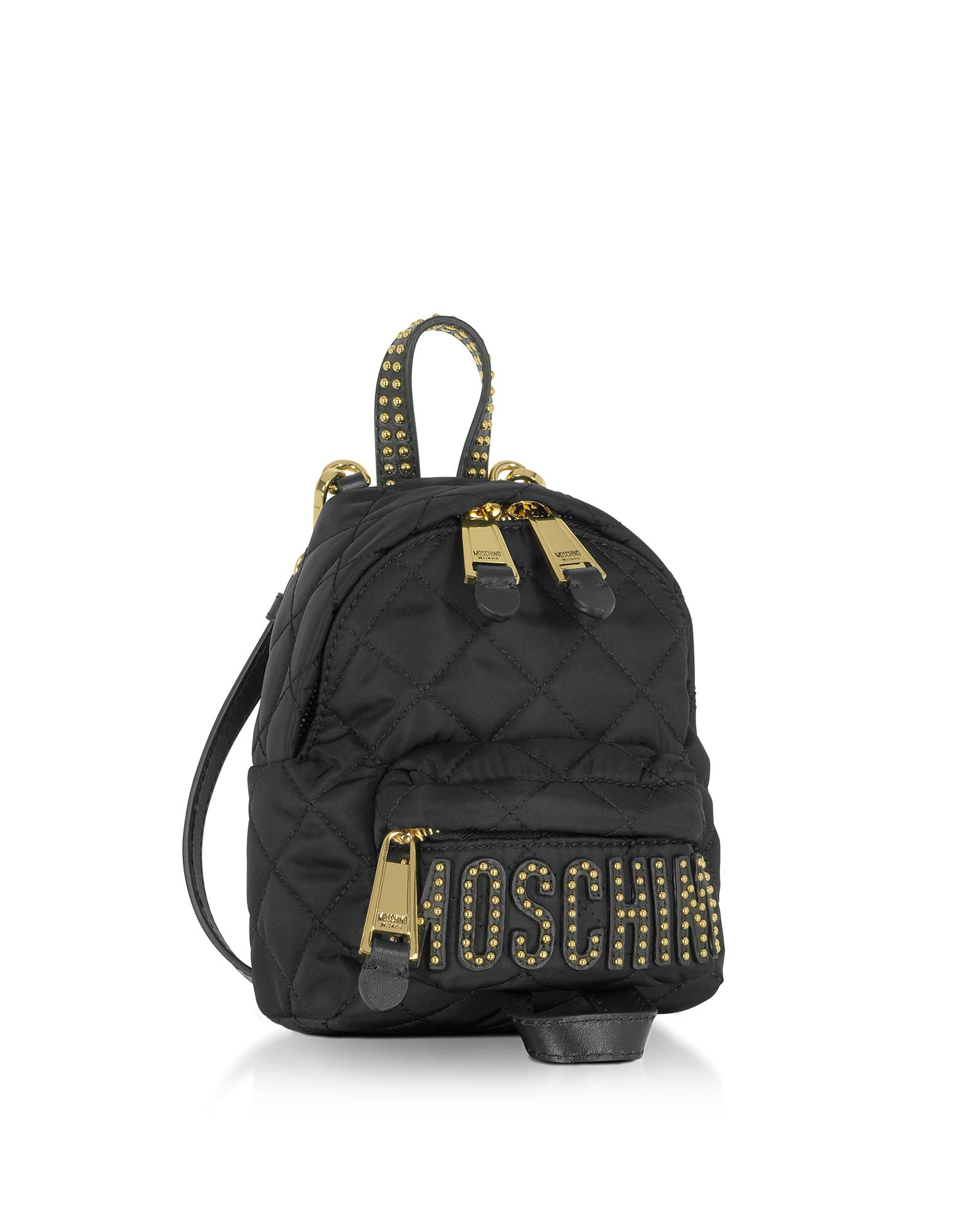 moschino quilted nylon backpack