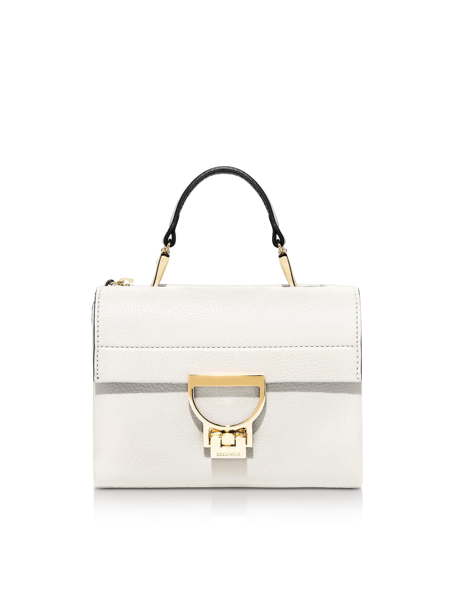 Coccinelle Arlettis Mini Leather Shoulder Bag in White - Lyst