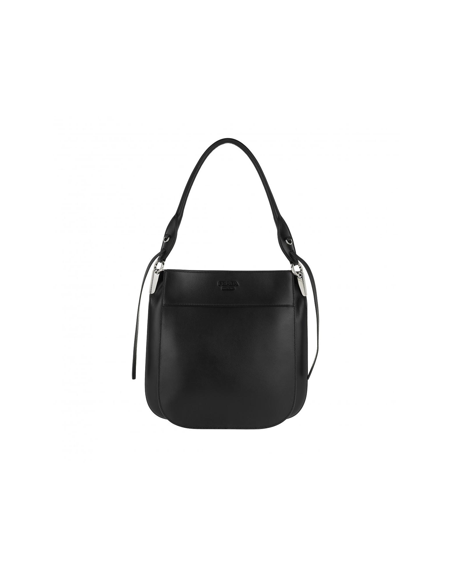 Prada Margit Leather Shoulder Bag Nero in Black - Lyst