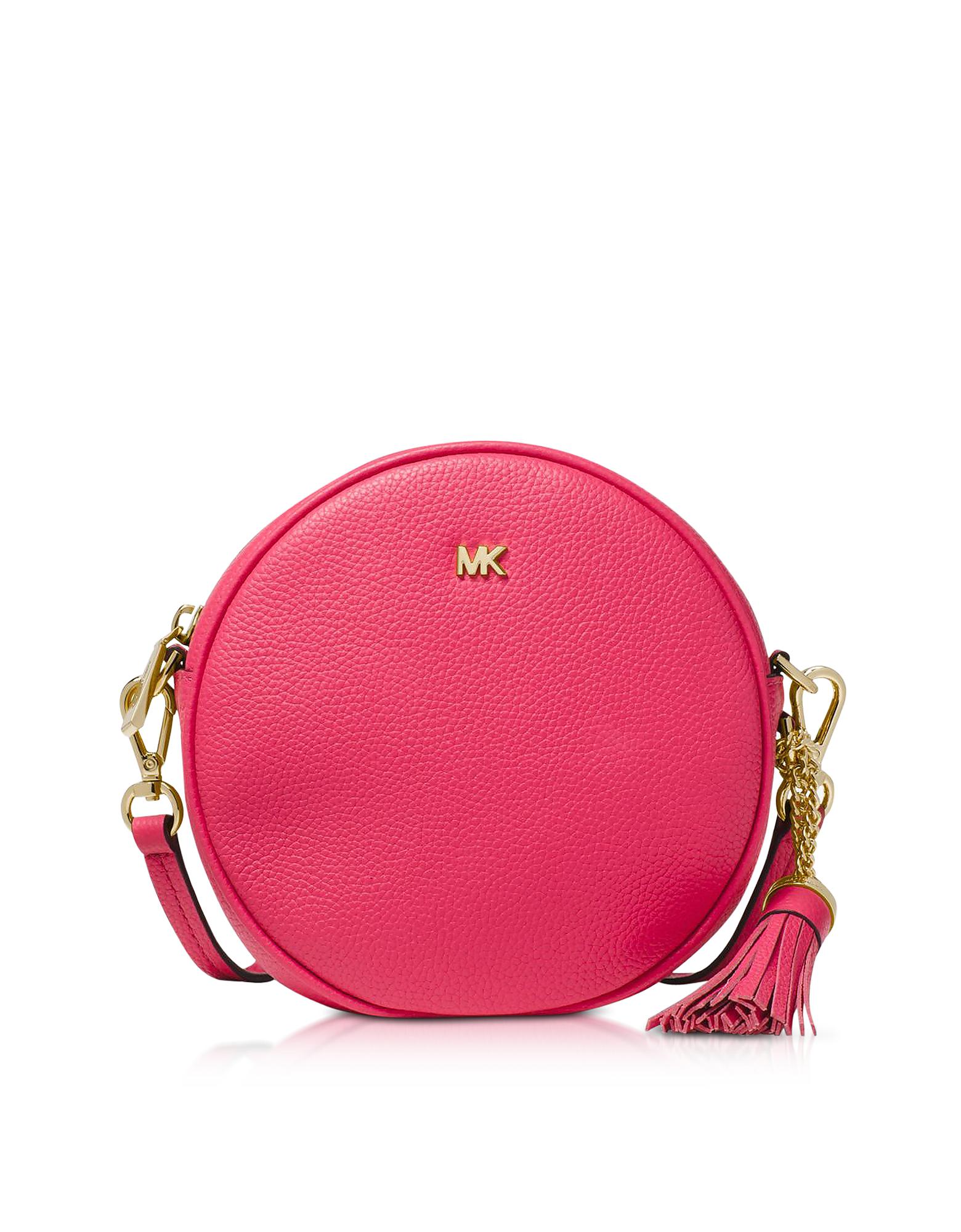 michael michael kors pebble leather circle canteen crossbody