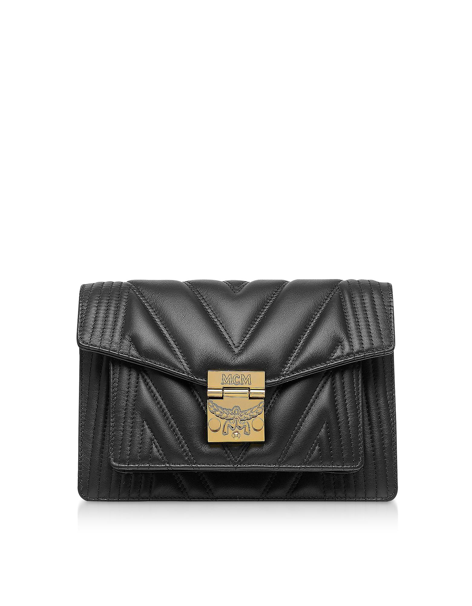 MCM Black Quilted Leather Patricia Crossbody Bag - Lyst