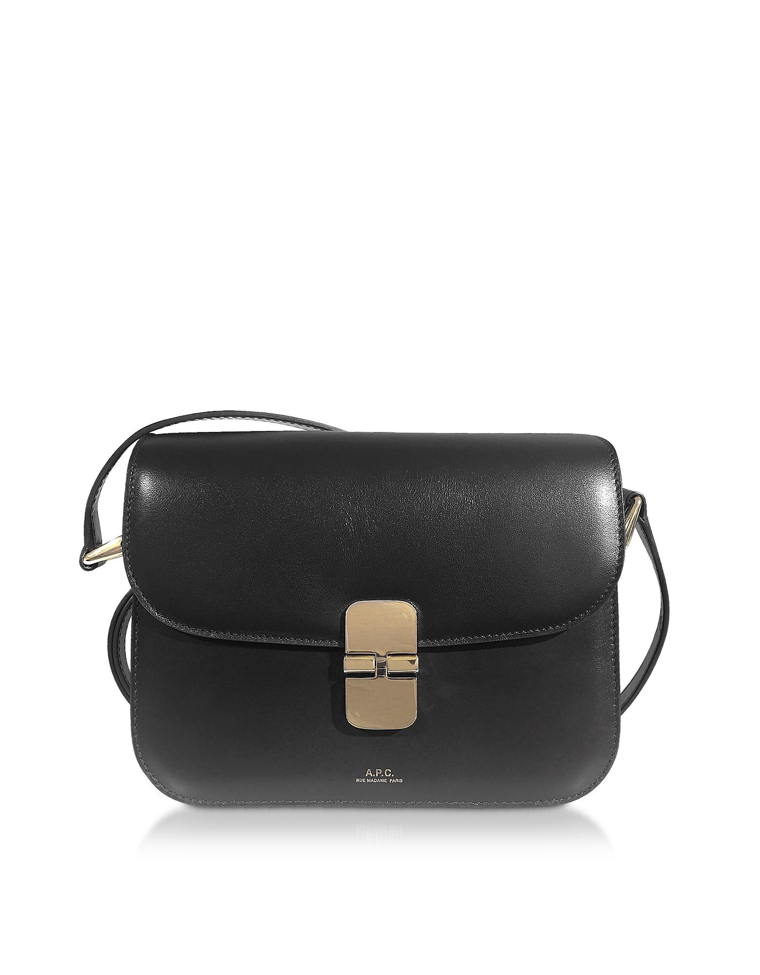 A.P.C. Small Leather Grace Shoulder Bag in Black - Lyst
