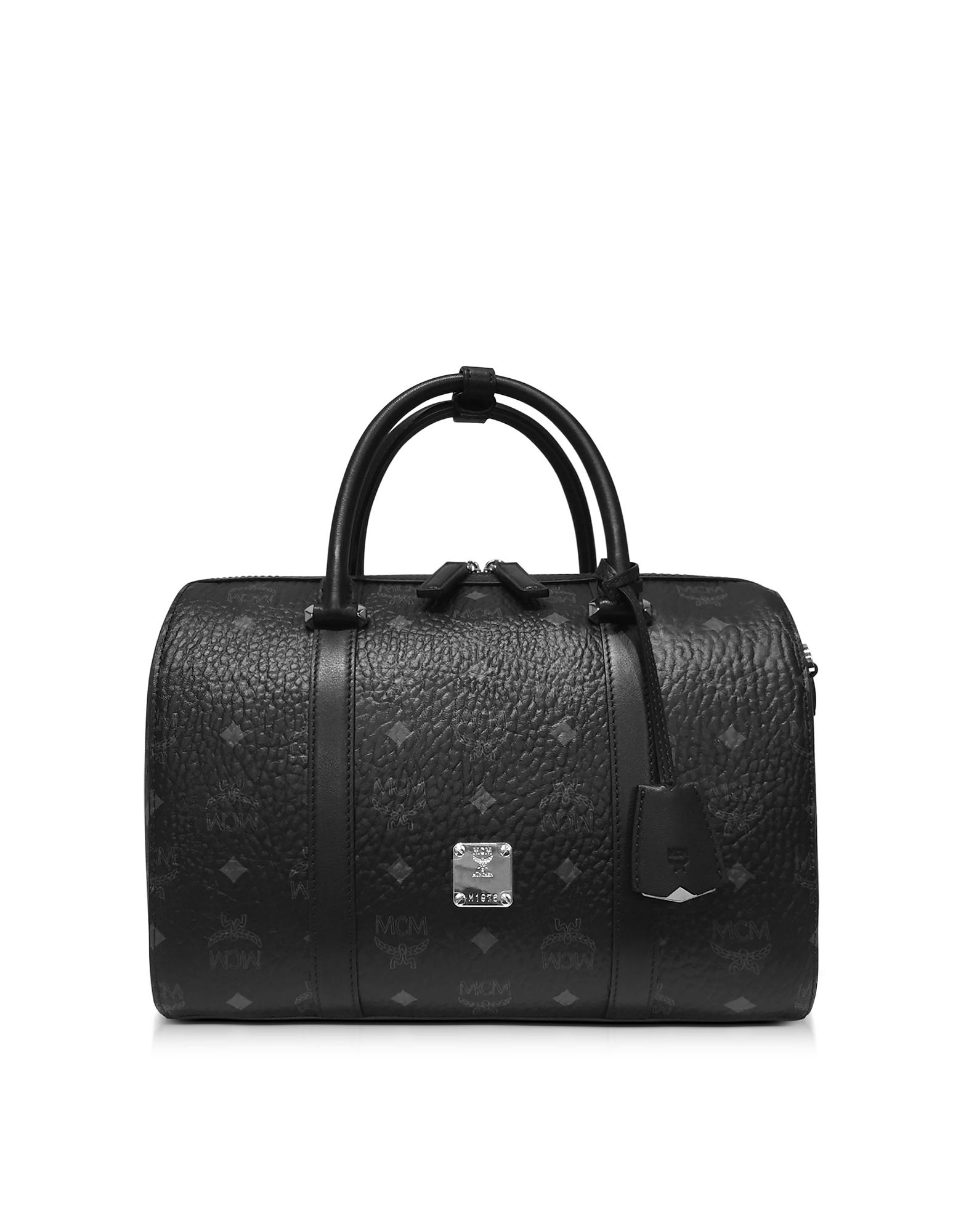 mcm boston bag black