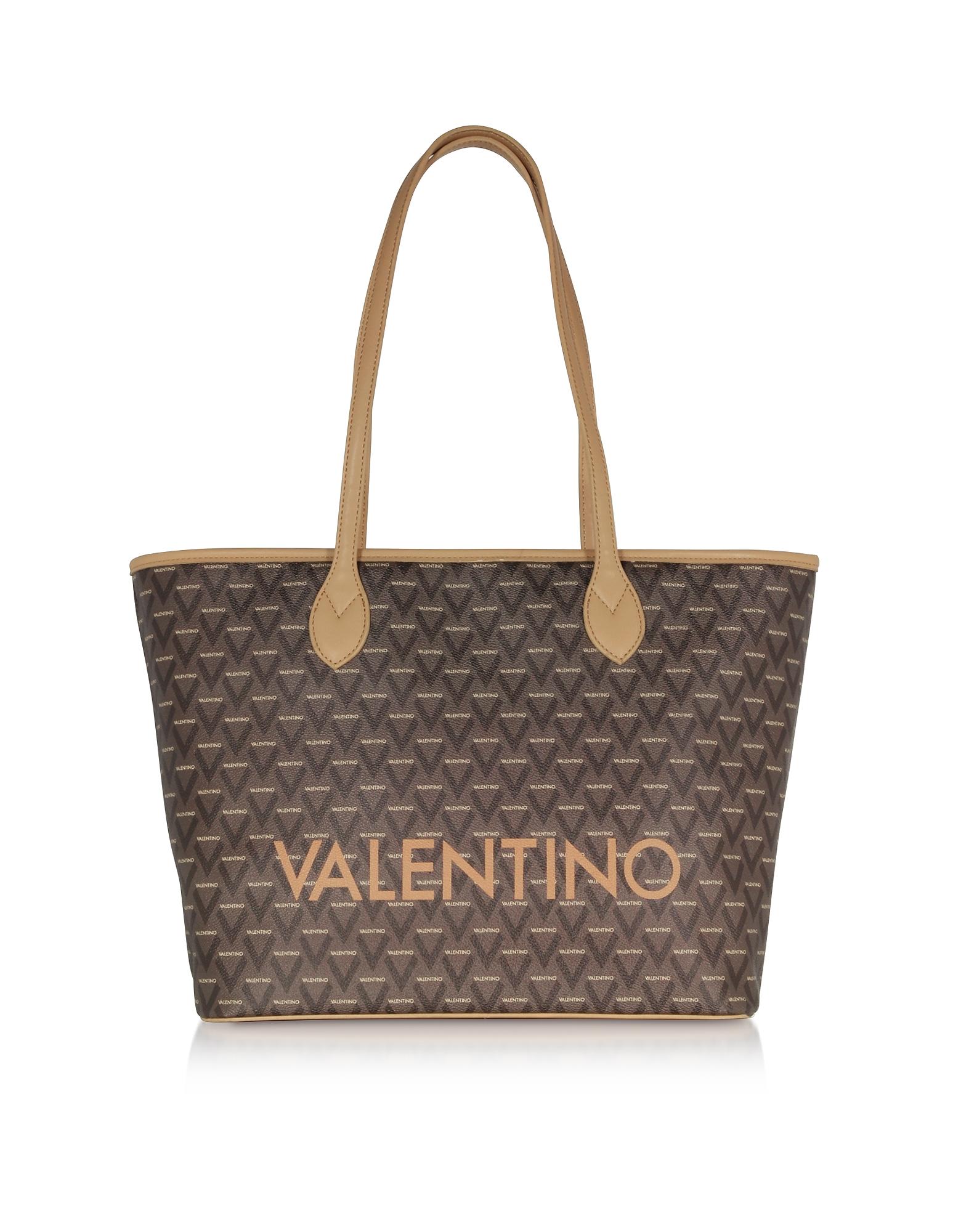 Valentino By Mario Valentino Liuto Signature Eco Leather Shoulder Bag in Camel (Brown) Lyst