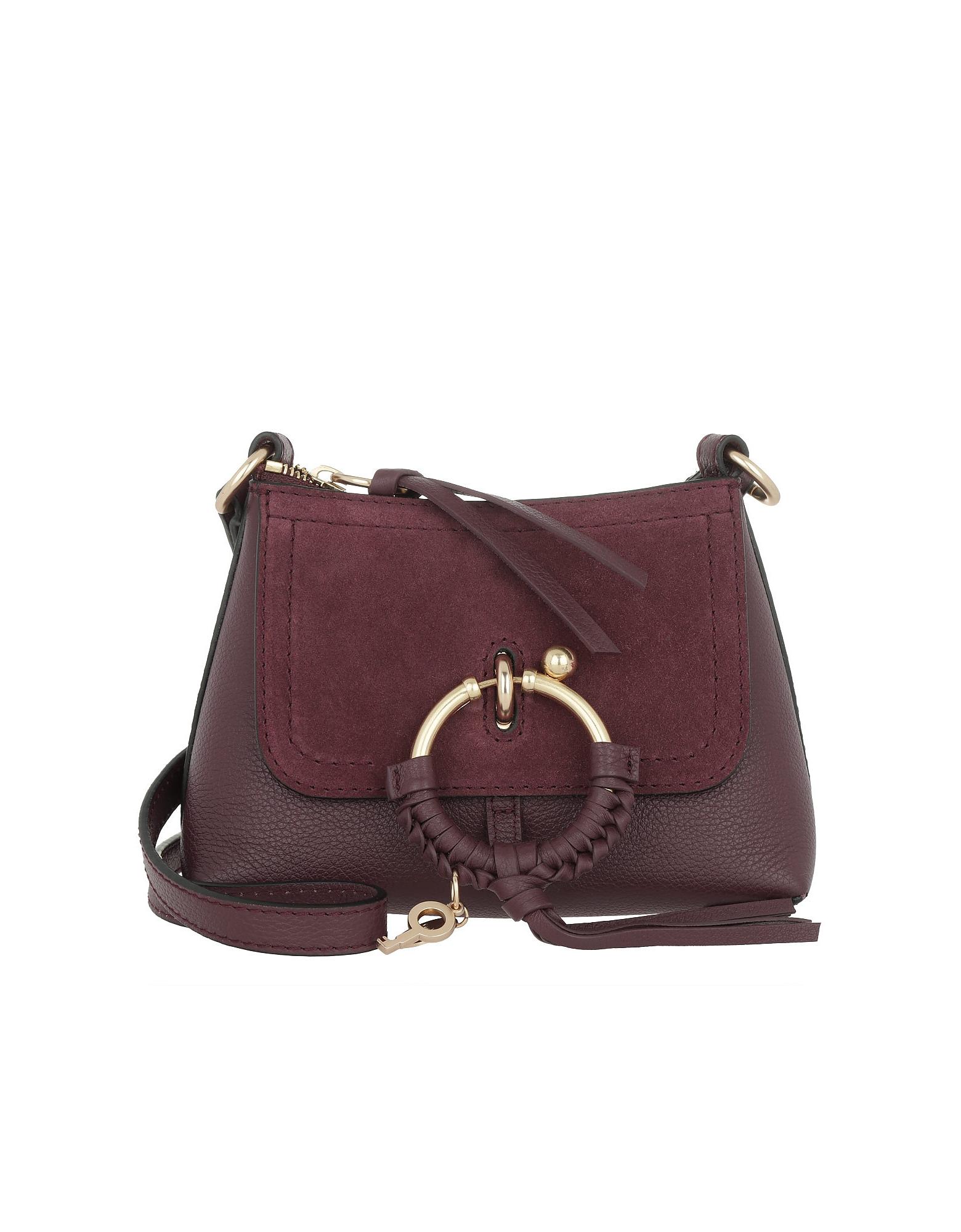 See By Chloé Leather Joan Mini Crossbody Bag Obsucre Purple in Red - Lyst