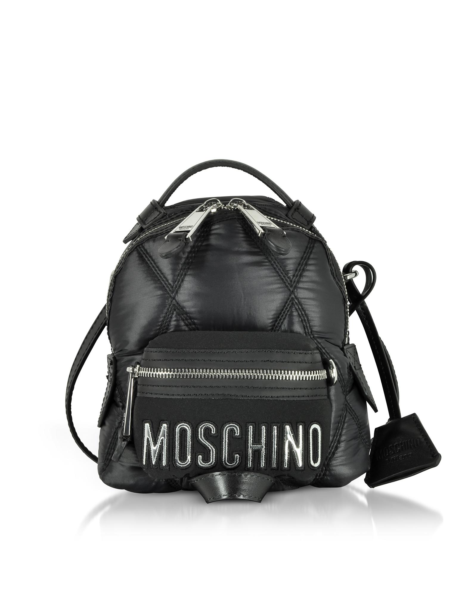 moschino quilted nylon backpack