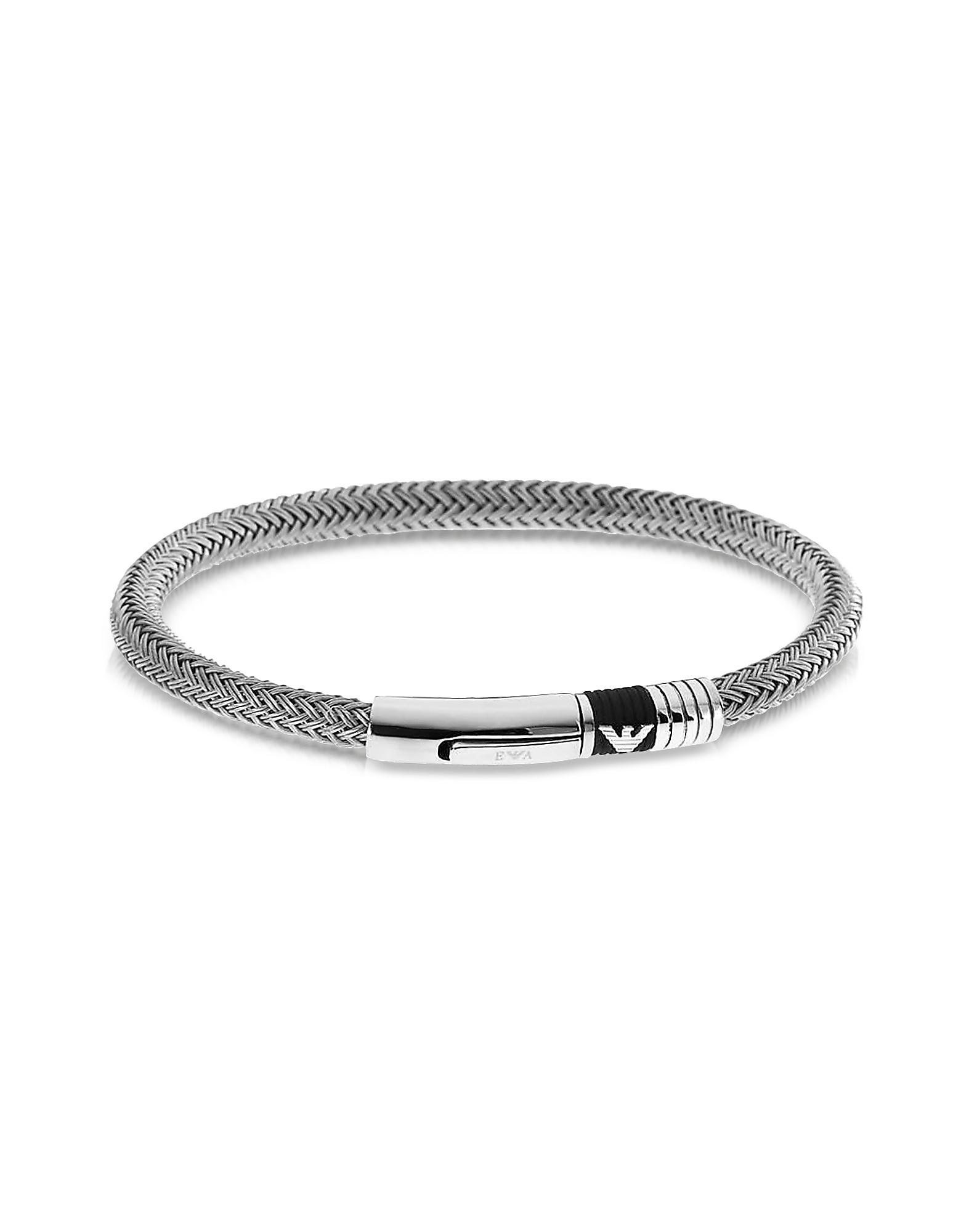 Lyst Emporio Armani Iconic Woven Stainless Steel Men S Bracelet In Emporio Armani Metallic Iconic Woven Stainless Steel Men S Bracelet