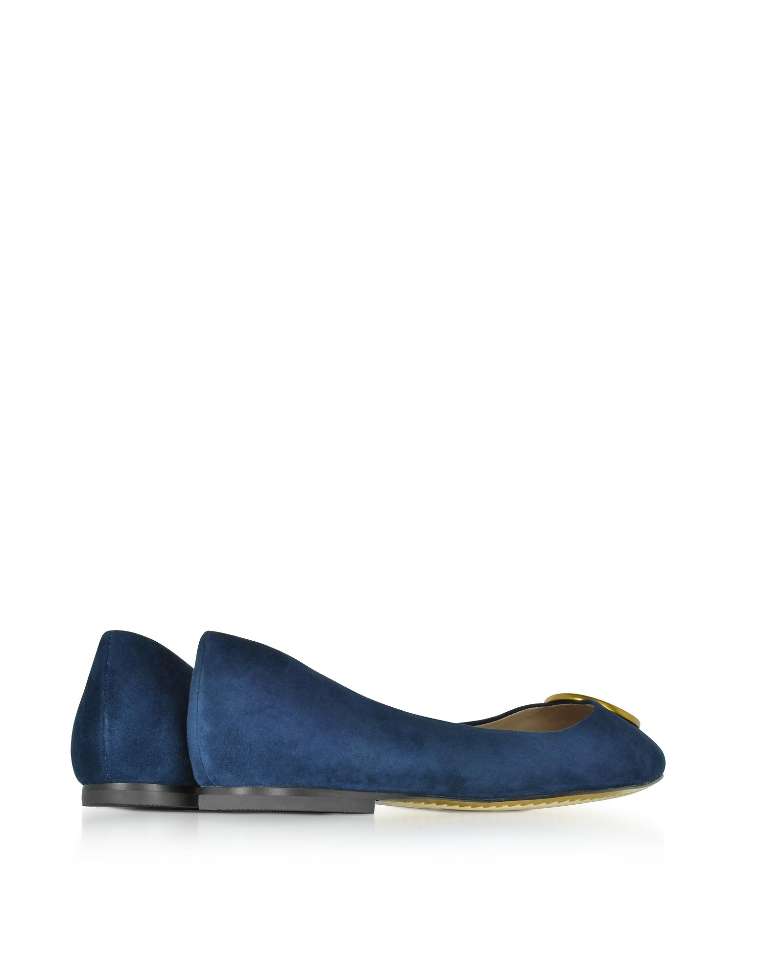 navy tory burch flats