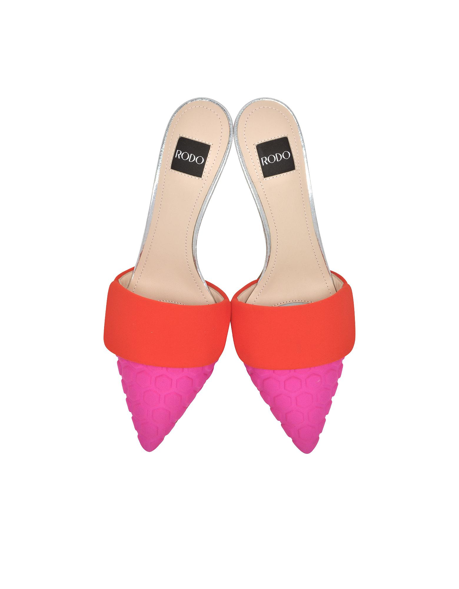 fuchsia kitten heel sandals