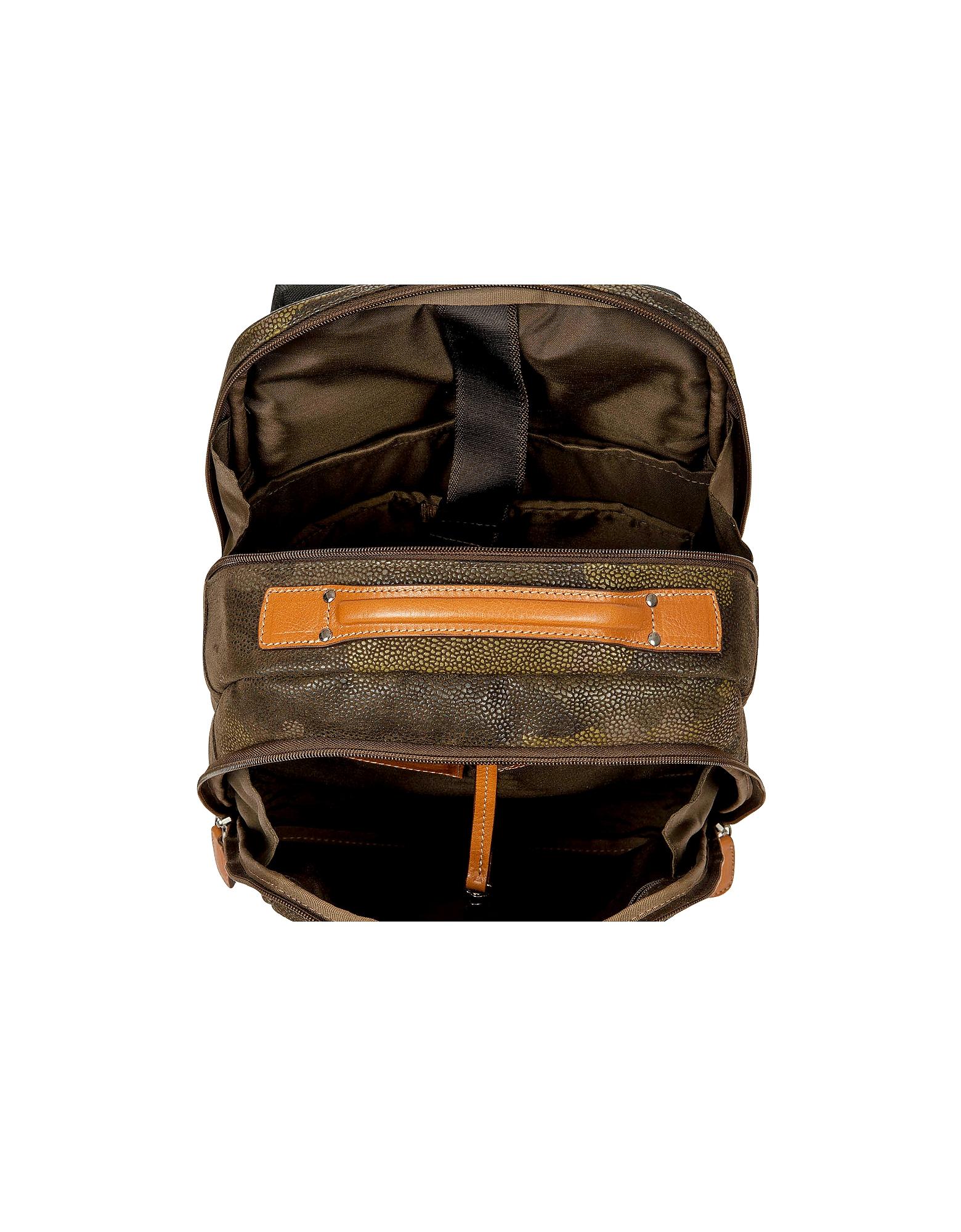 Bric's Life Camouflage Military Green Micro Suede Backpack ...