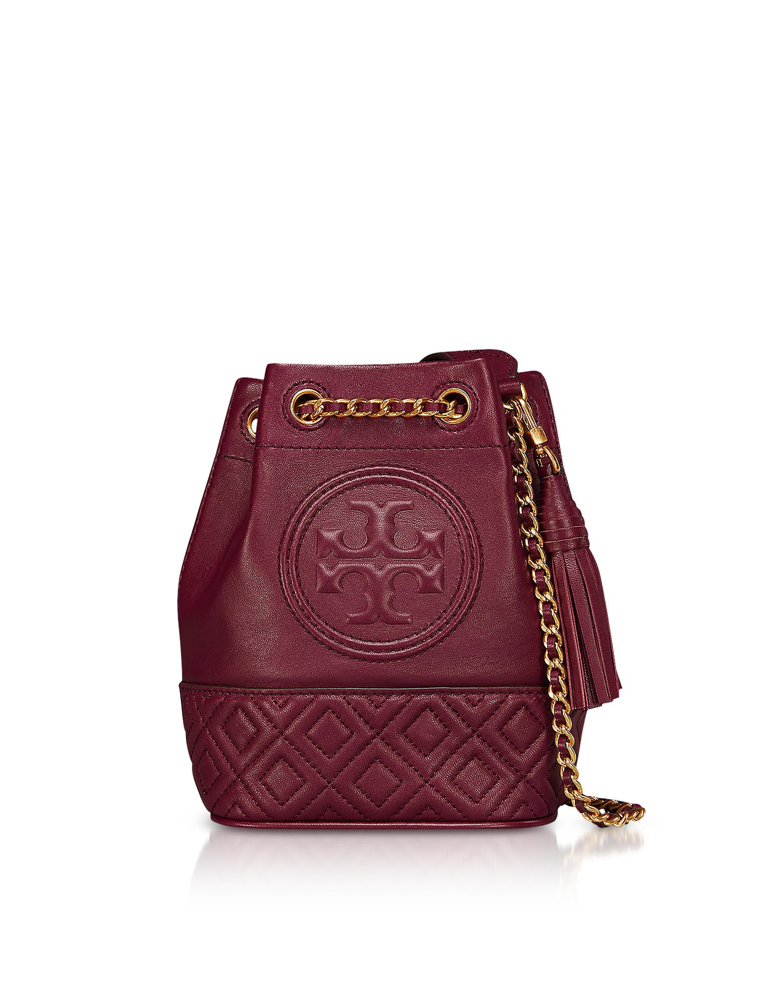 tory burch red bucket bag