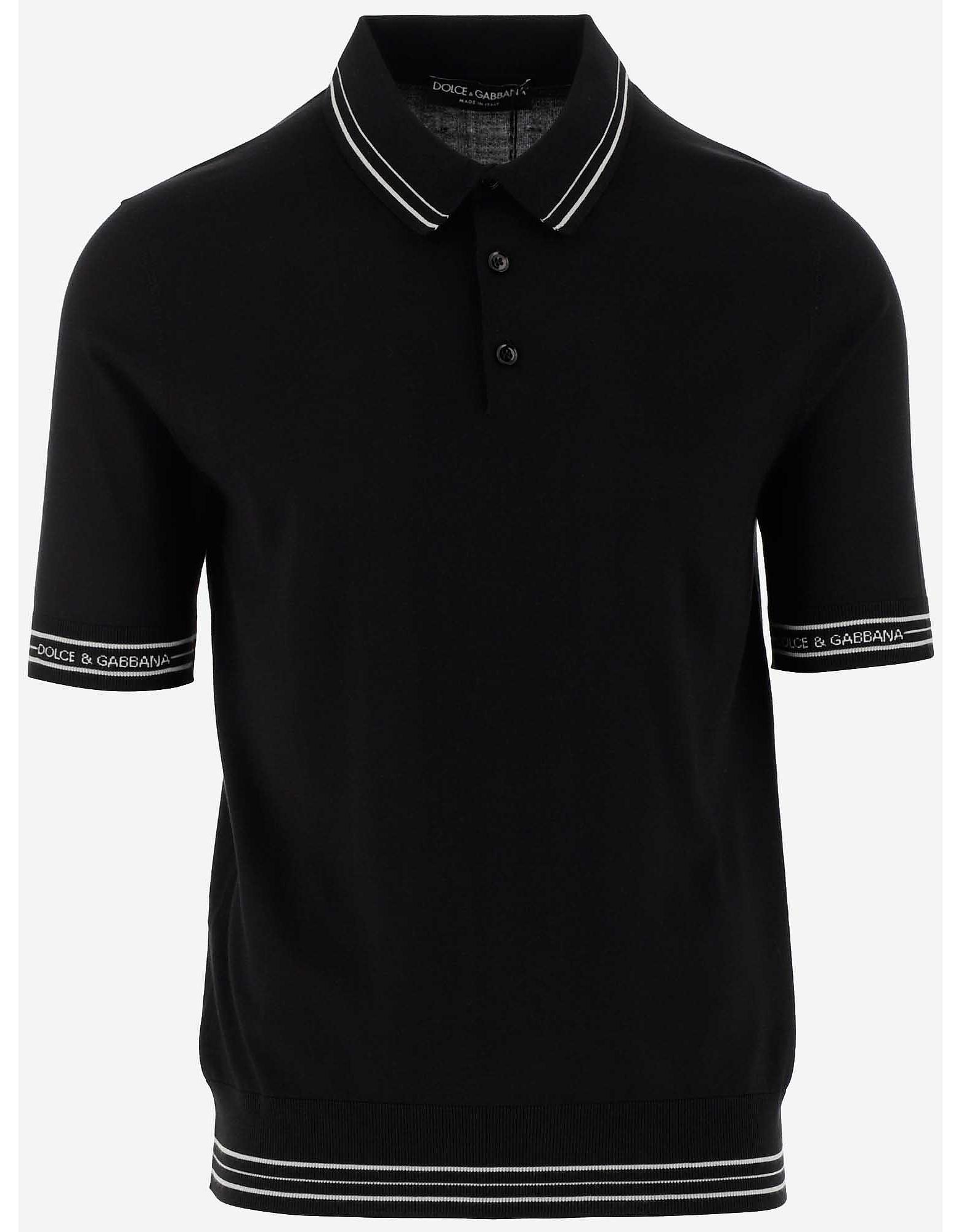 Dolce & Gabbana Black Silk Blend Men's Polo Shirt for Men - Lyst