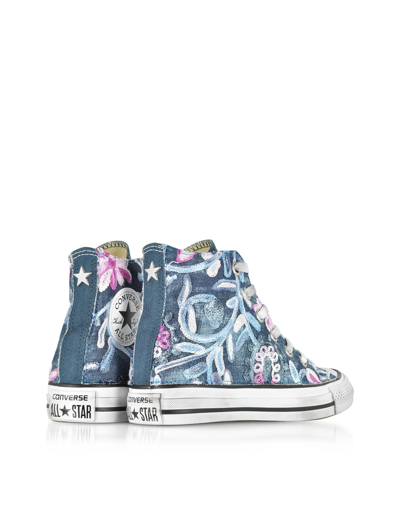 Converse Chuck Taylor All Star High Vintage Denim Flowers Sneakers in