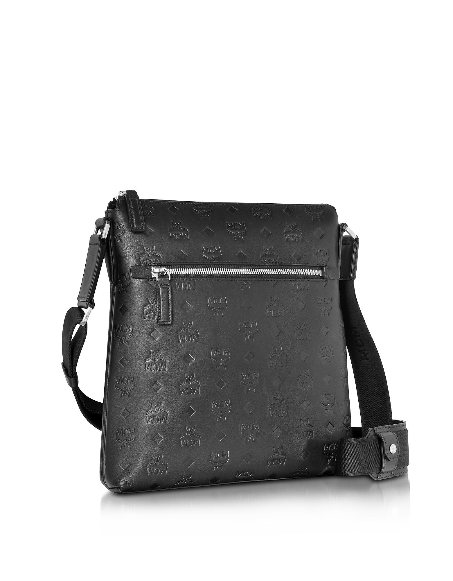 Lyst - Mcm Ottomar Black Monogram Leather Small Messenger Bag in Black for Men