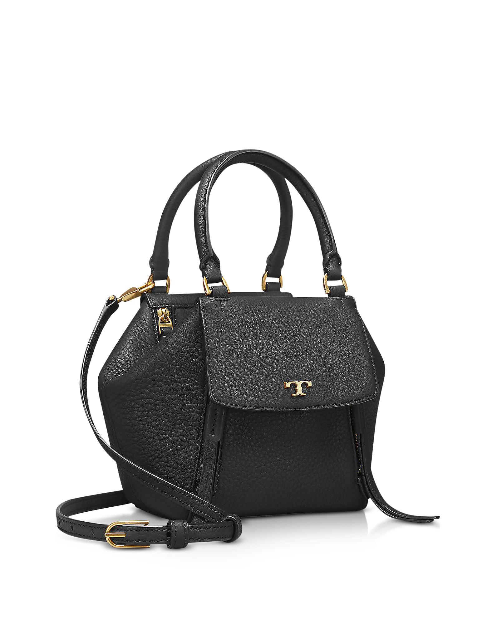 tory burch half moon leather tote