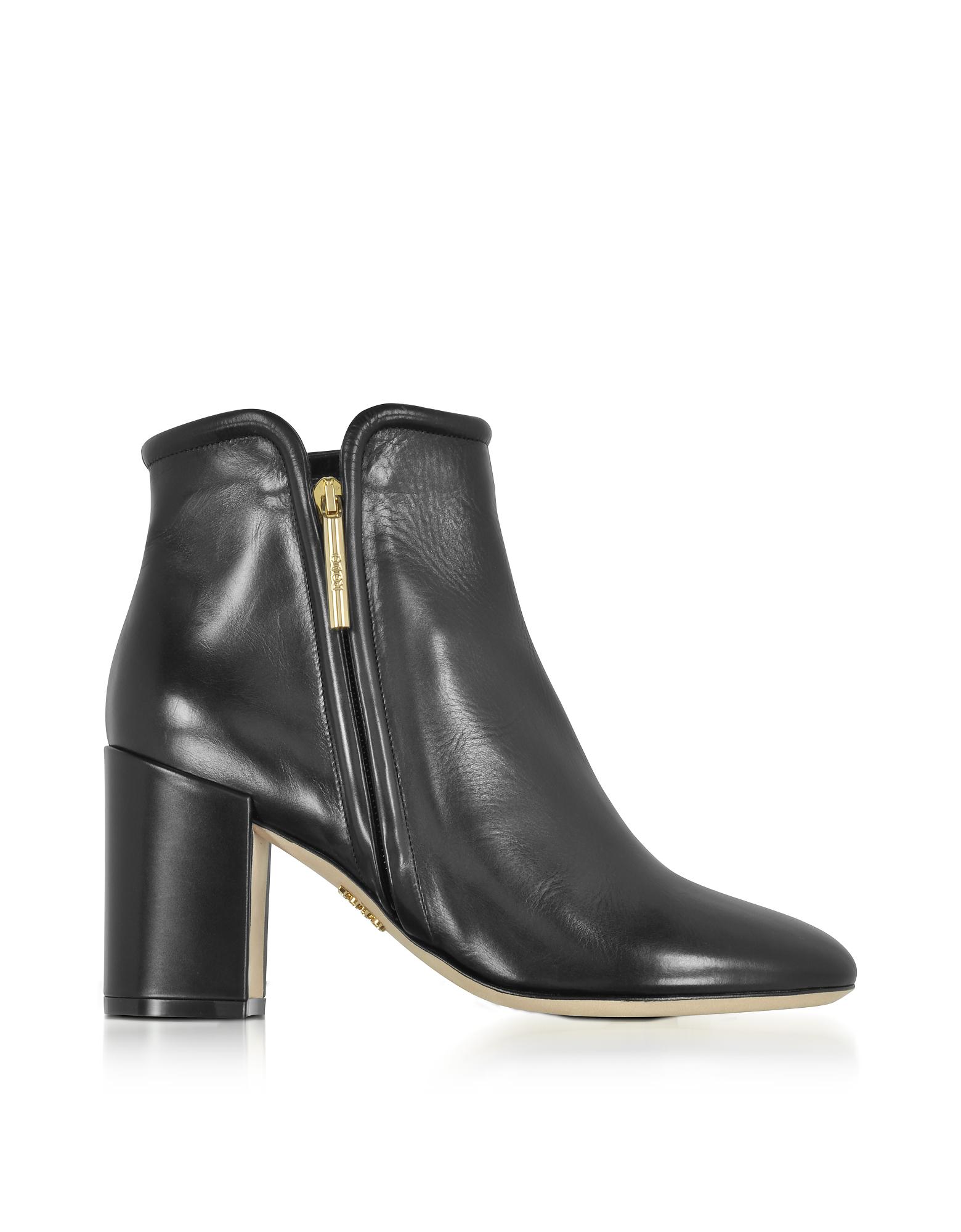 Lyst - Rodo Black Leather Heel Ankle Boots in Black