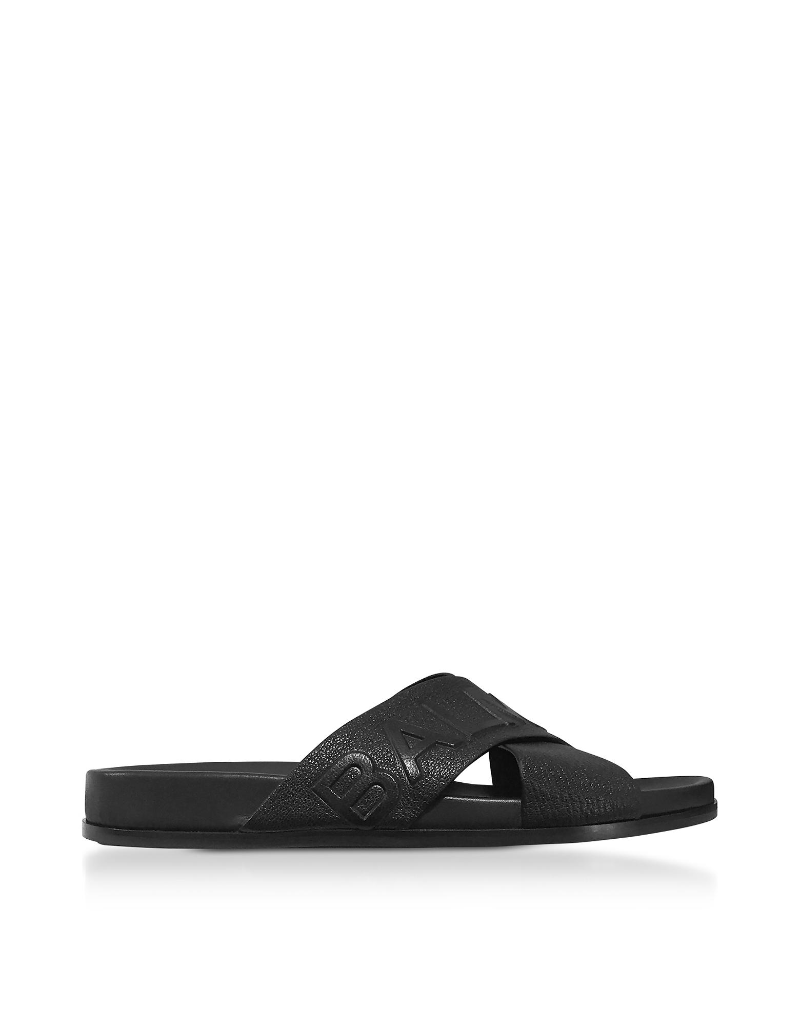 black leather criss cross sandals