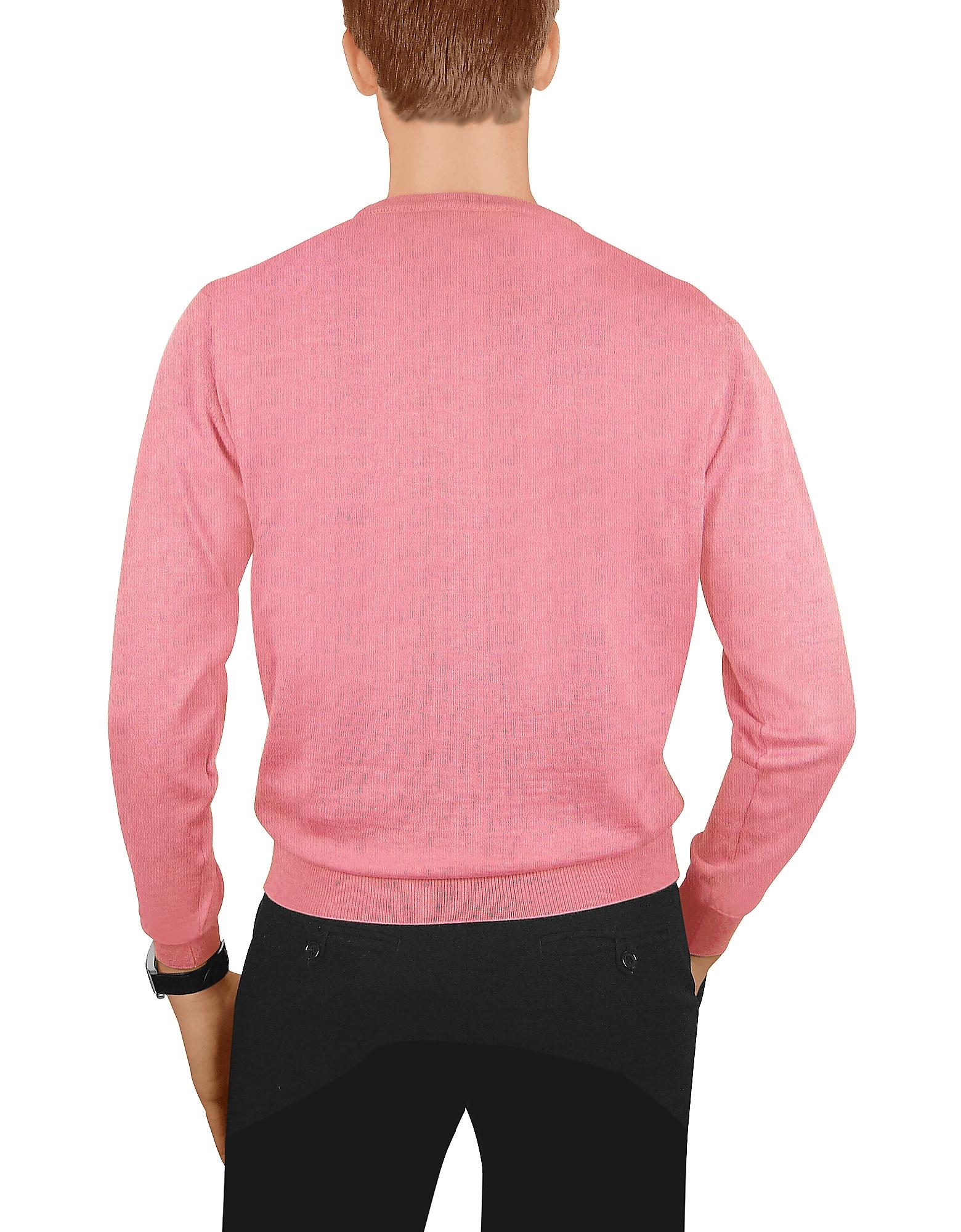 Forzieri Men's Pink Cashmere Crewneck Sweater in Pink for Men | Lyst