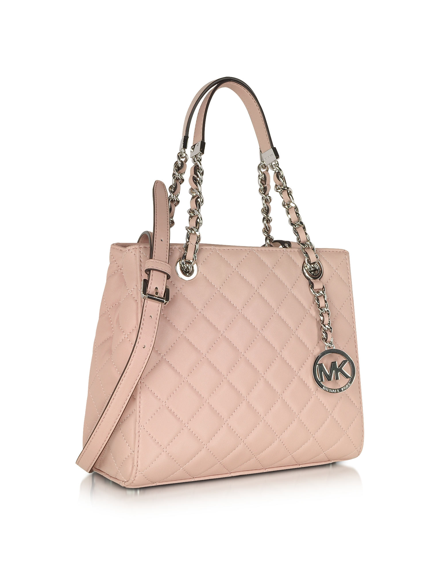 Michael kors Susannah Pink Quilted Tote Bag in Black | Lyst