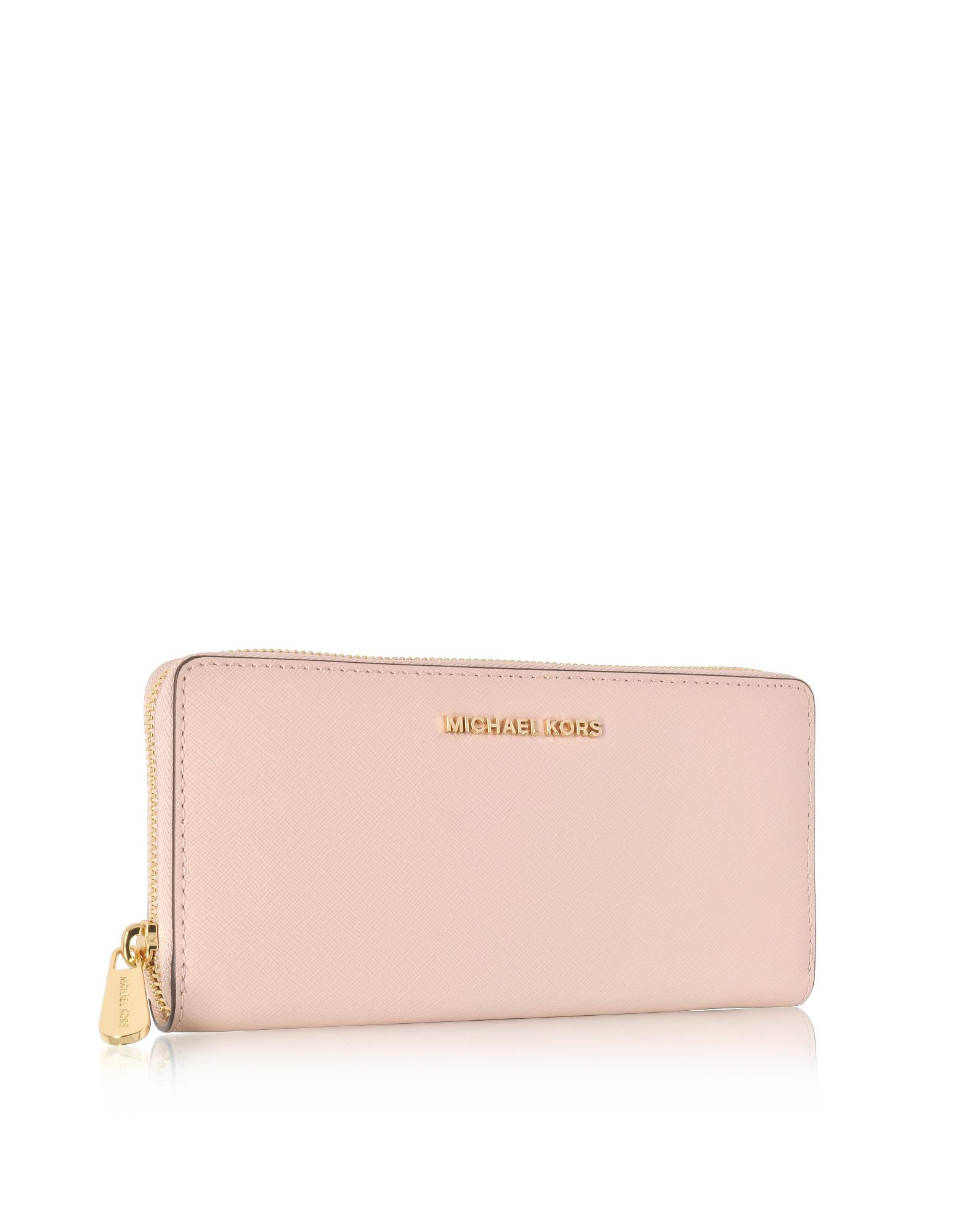 Michael Kors Soft Pink Jet Set Travel Saffiano Leather Continental Wallet Lyst
