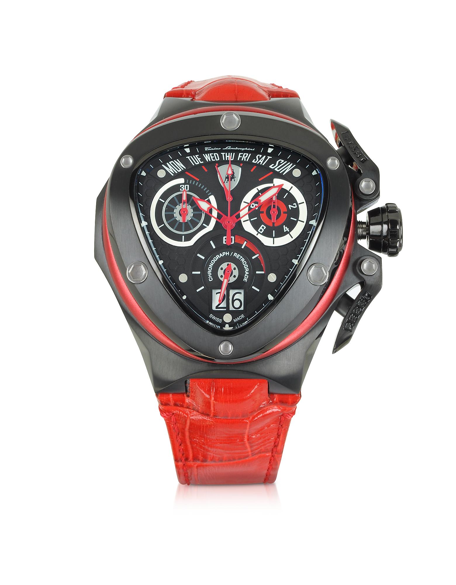 Tonino Lamborghini Spyder Leather Chronograph Watch in ...