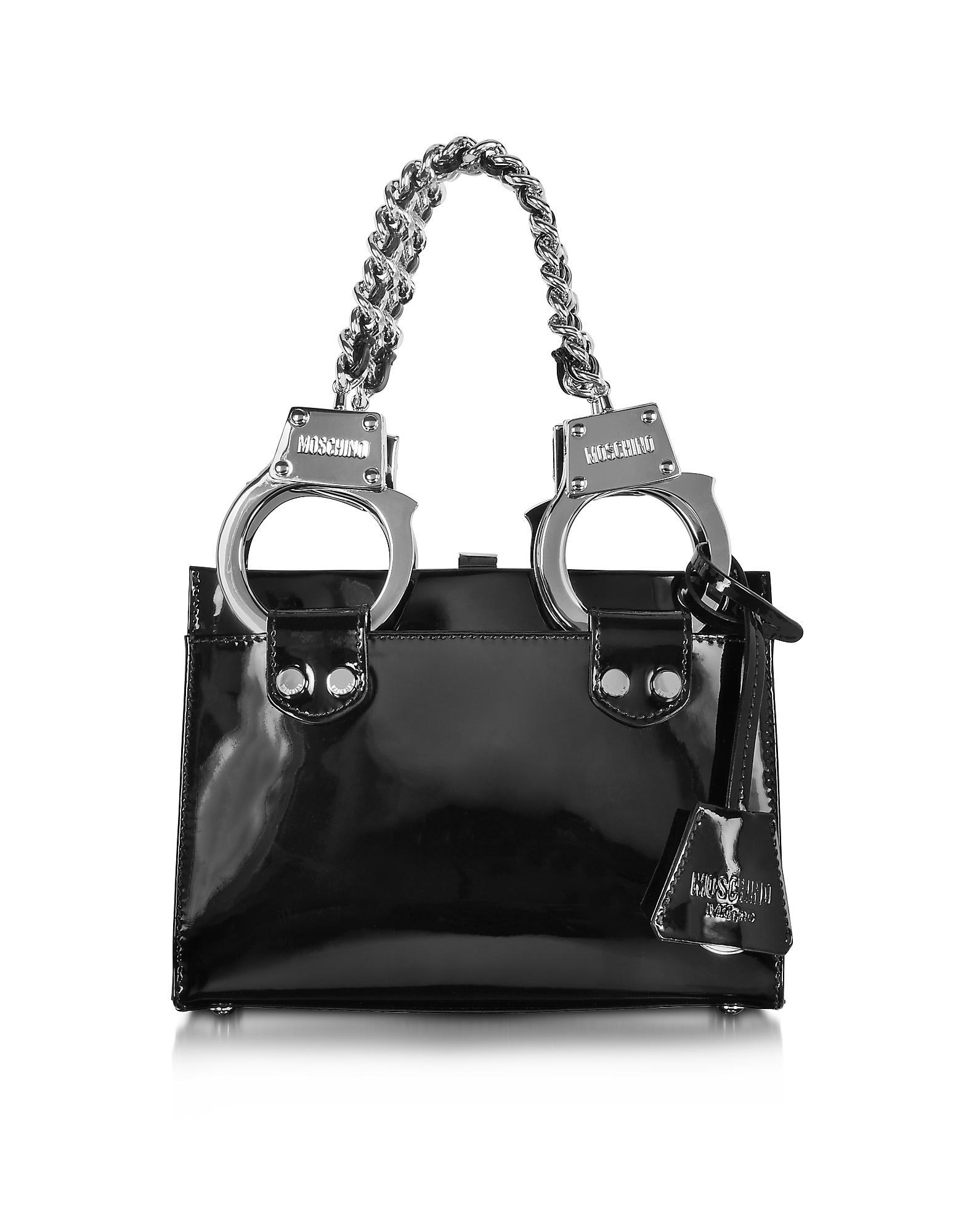 Moschino Black Patent Leather Handbag - Lyst