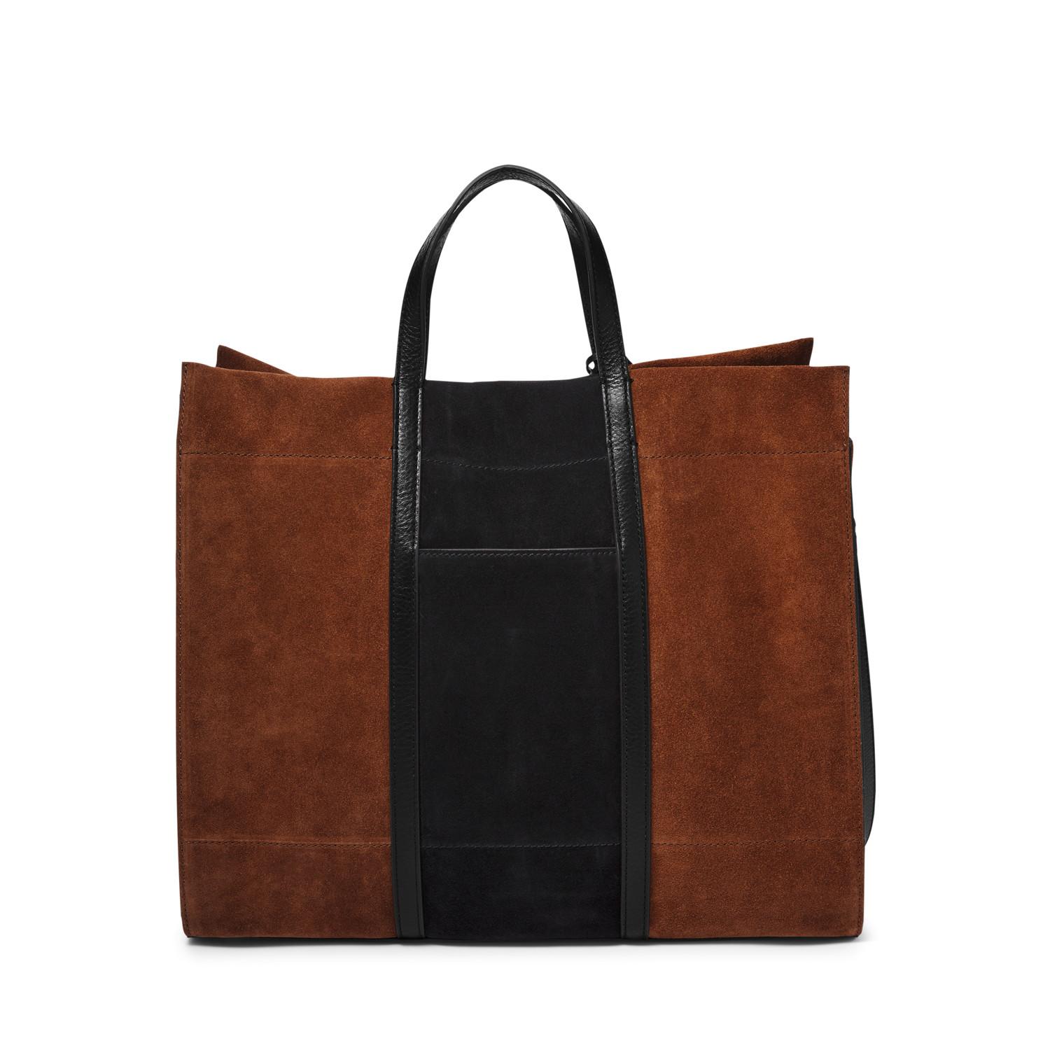 Fossil Leather Carmen Large Tote Handbags Brown/black Lyst