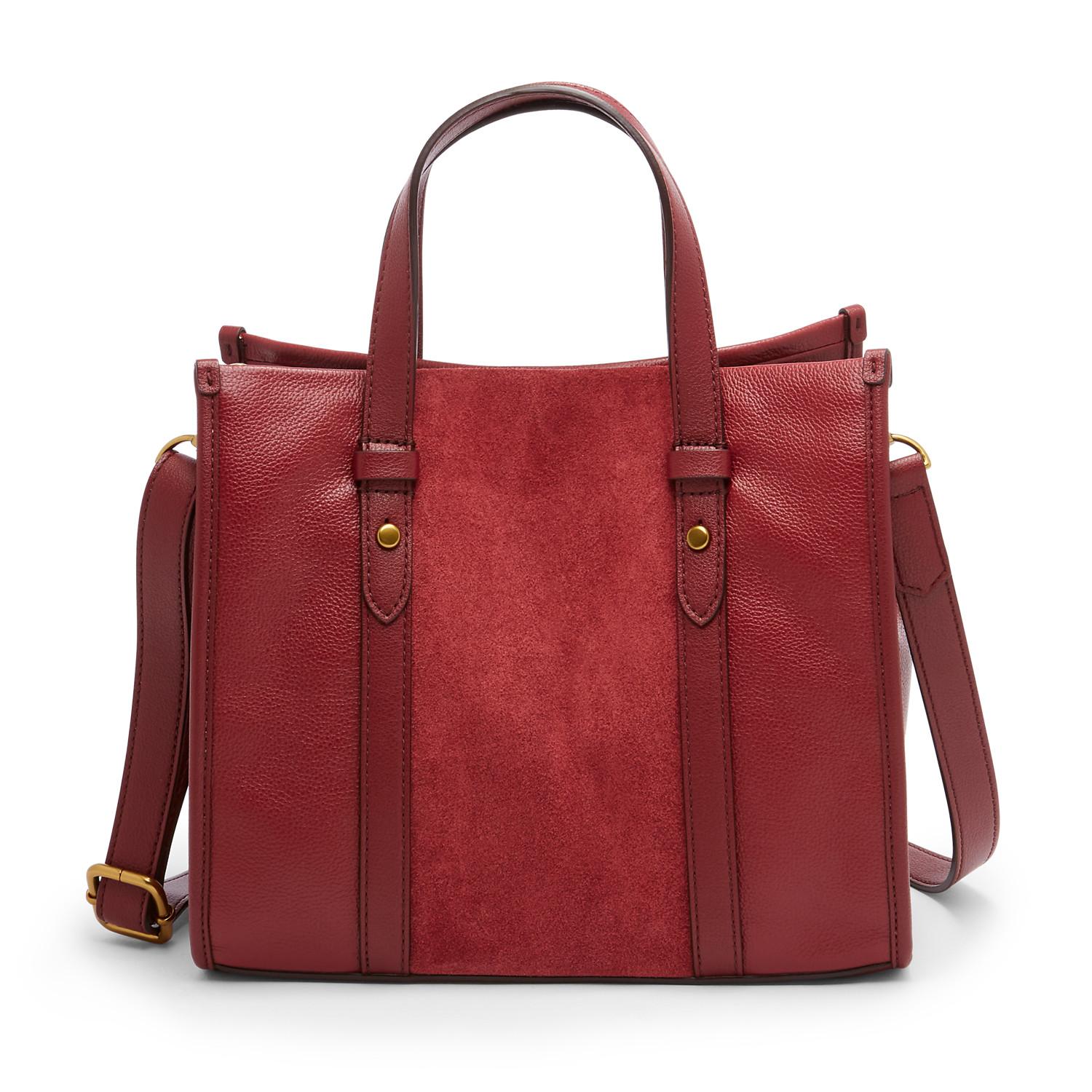 Fossil Kingston Leather Satchel in Red | Lyst