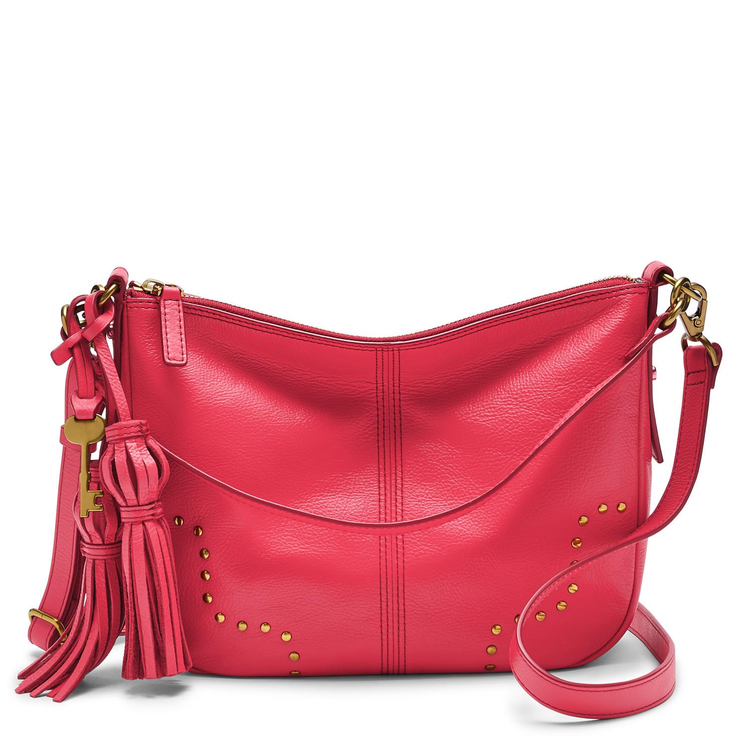 Fossil Leather Jolie Crossbody in Red 