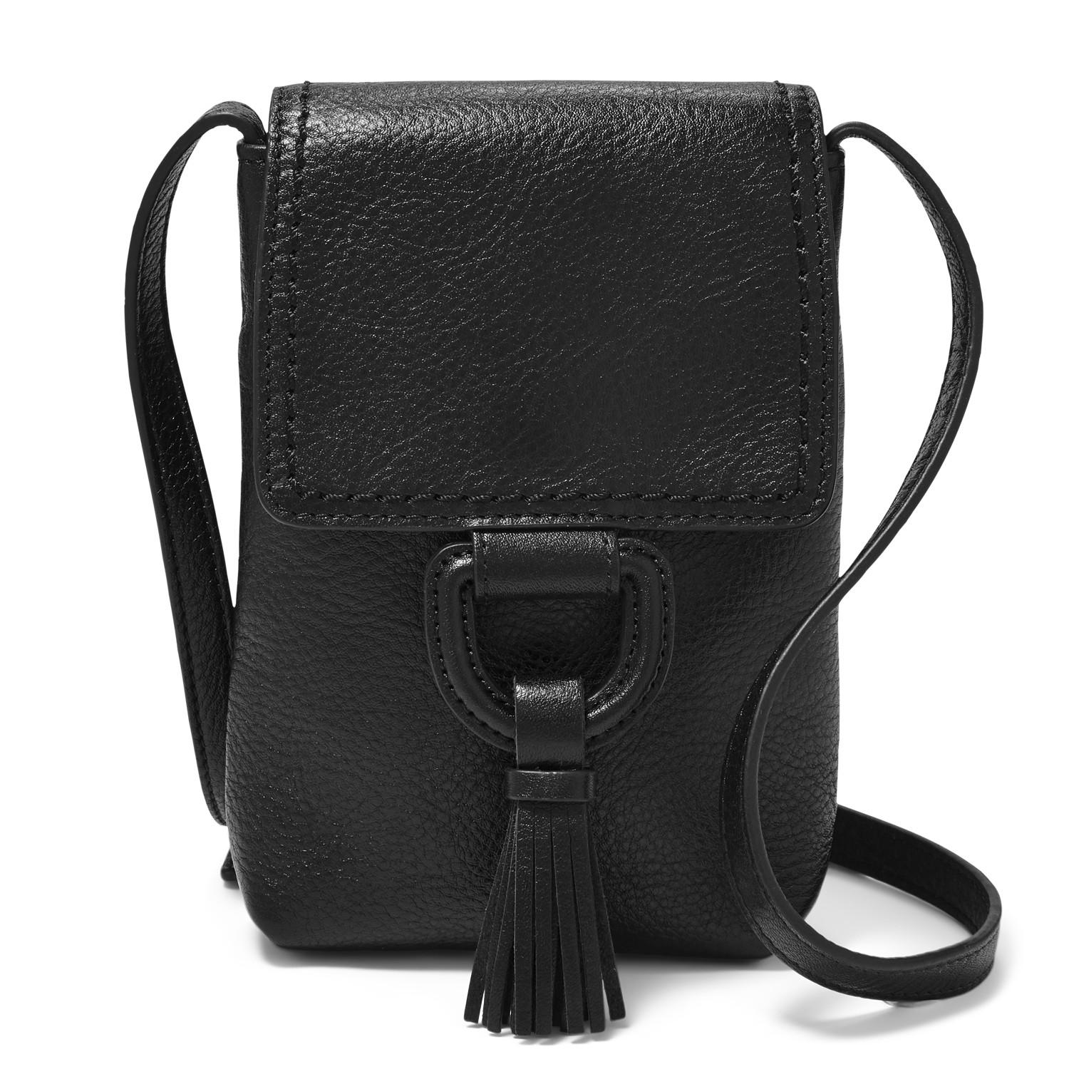 Fossil Leather Bobbie Phone Crossbody Accessories Black Lyst