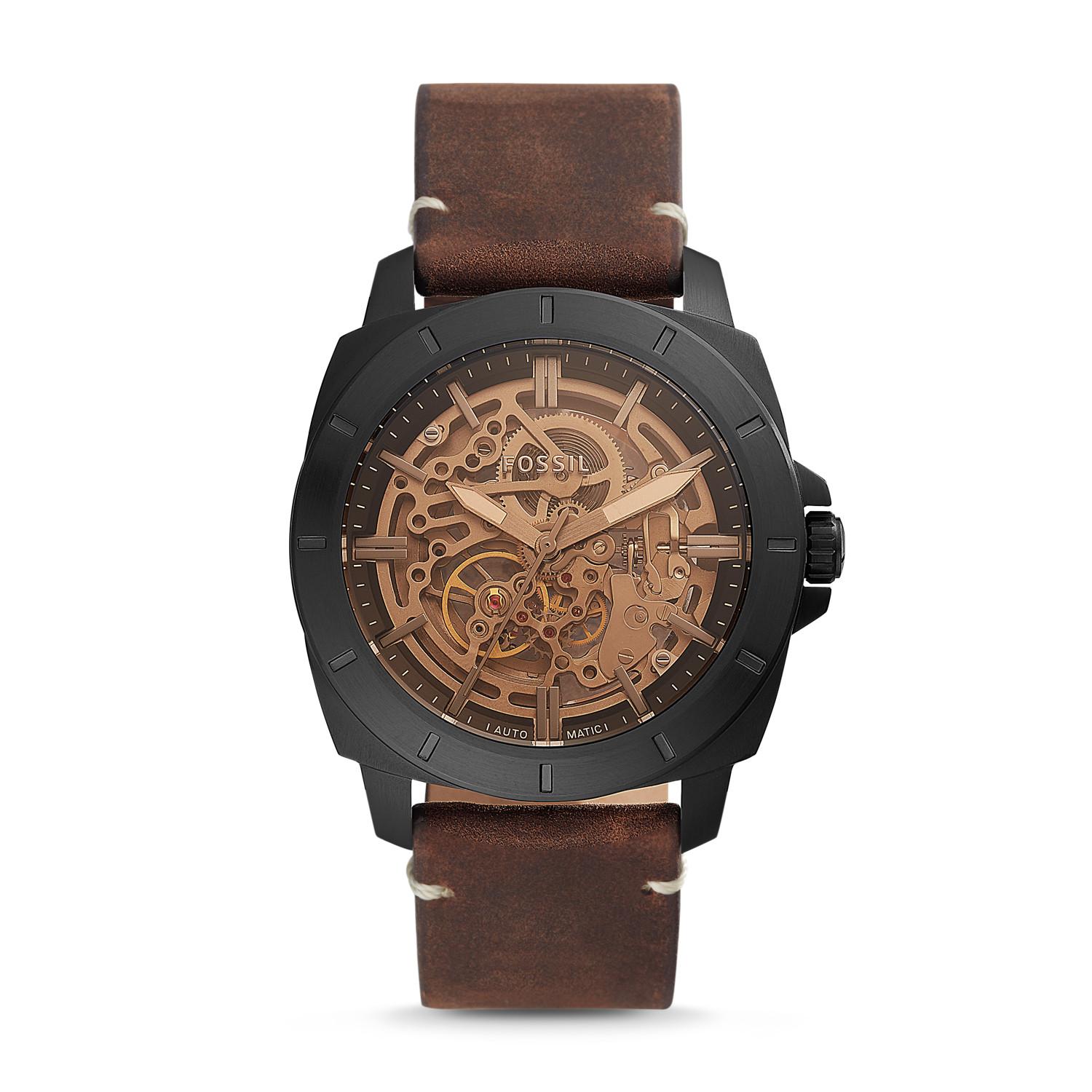 privateer sport mechanical luggage leather watch