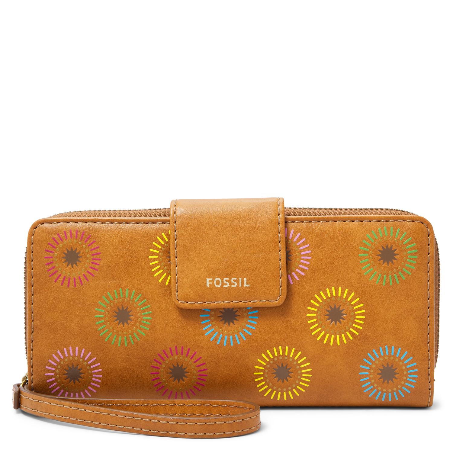 Around Wallet Fossil Madison Zip Clutch In Brown Fossil Zip Clutch Bag