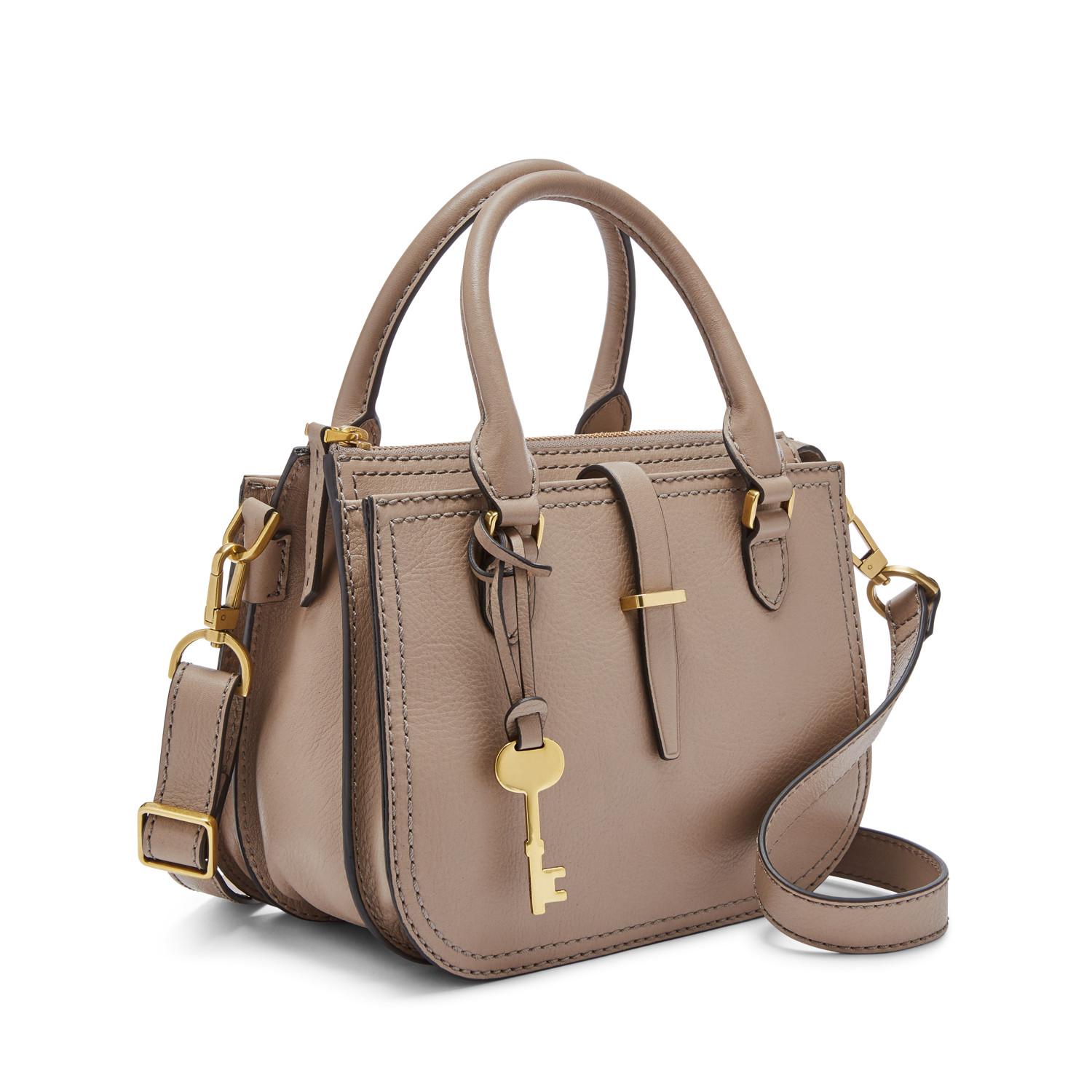 Fossil Leather Ryder Mini Satchel Handbags Light Taupe - Lyst