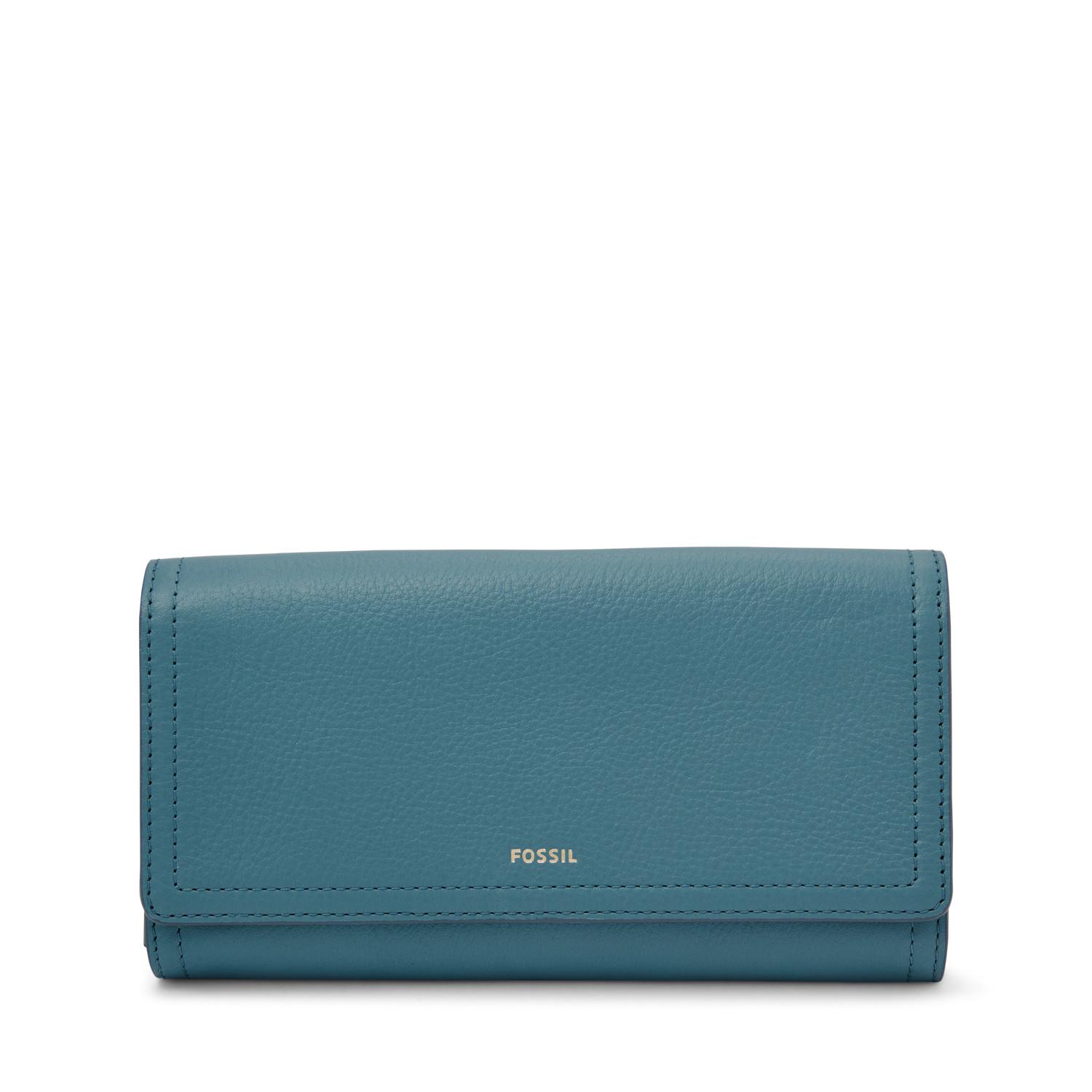 FOSSIL Blake RFID Small Flap Wallet Henna - Rindsleder Schlüsselmäppchen Mit RFID Schutz