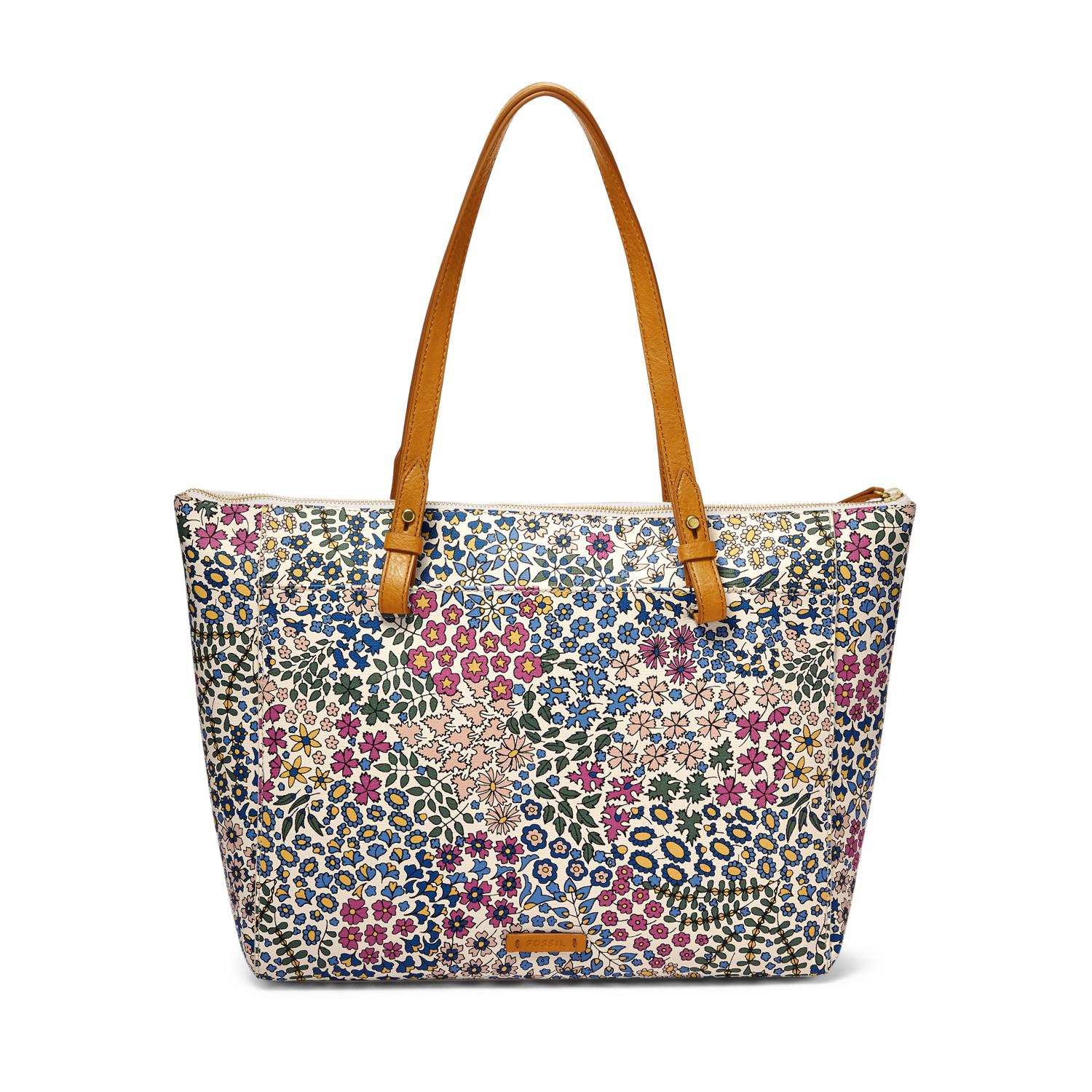 fossil floral tote